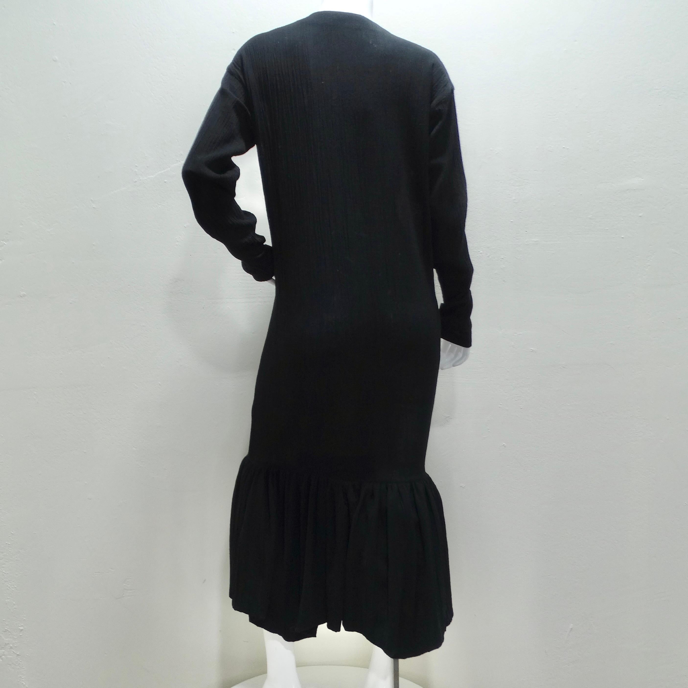 Romeo Gigli 1980 Black Drop Waist Maxi Dress en vente 2