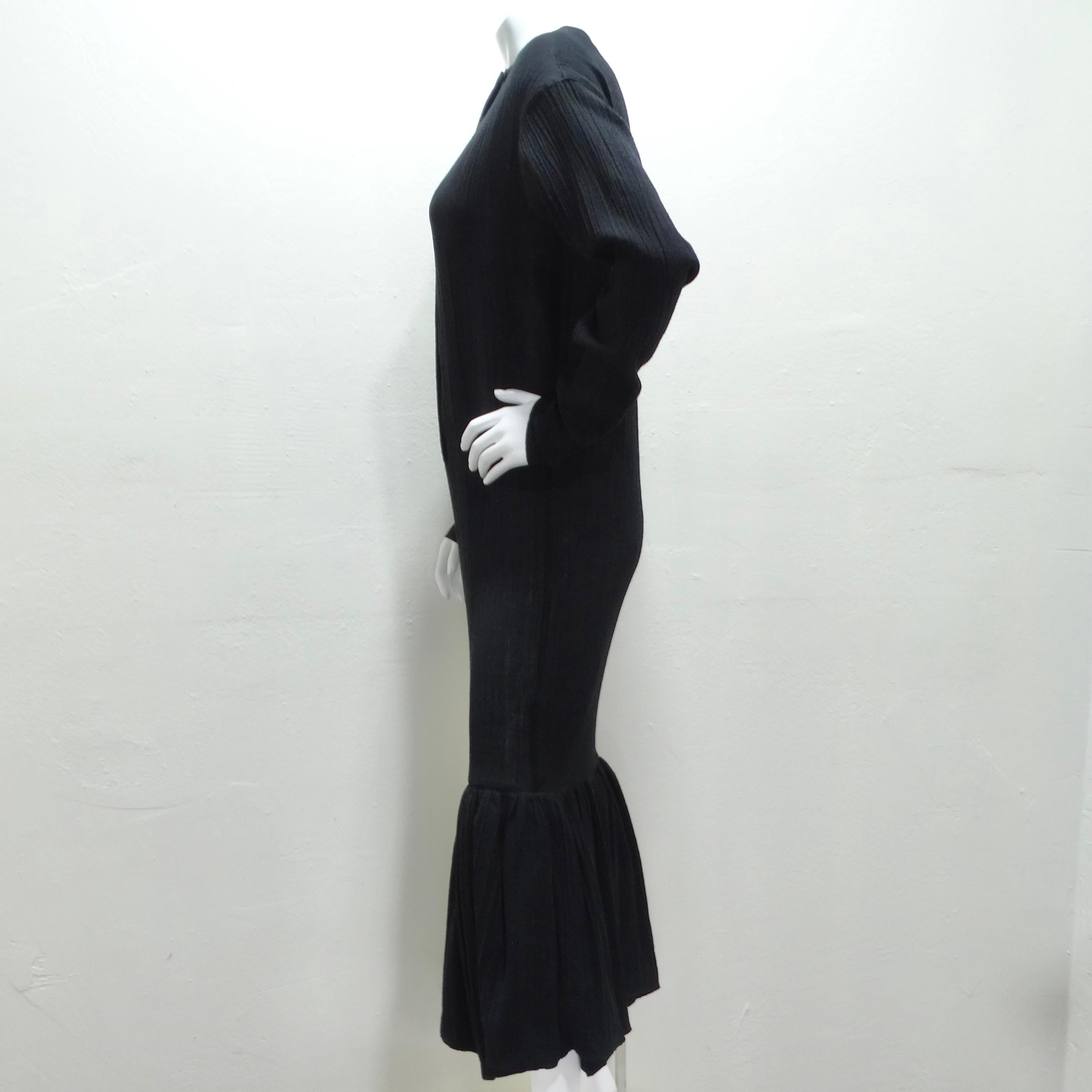 Romeo Gigli 1980 Black Drop Waist Maxi Dress en vente 3