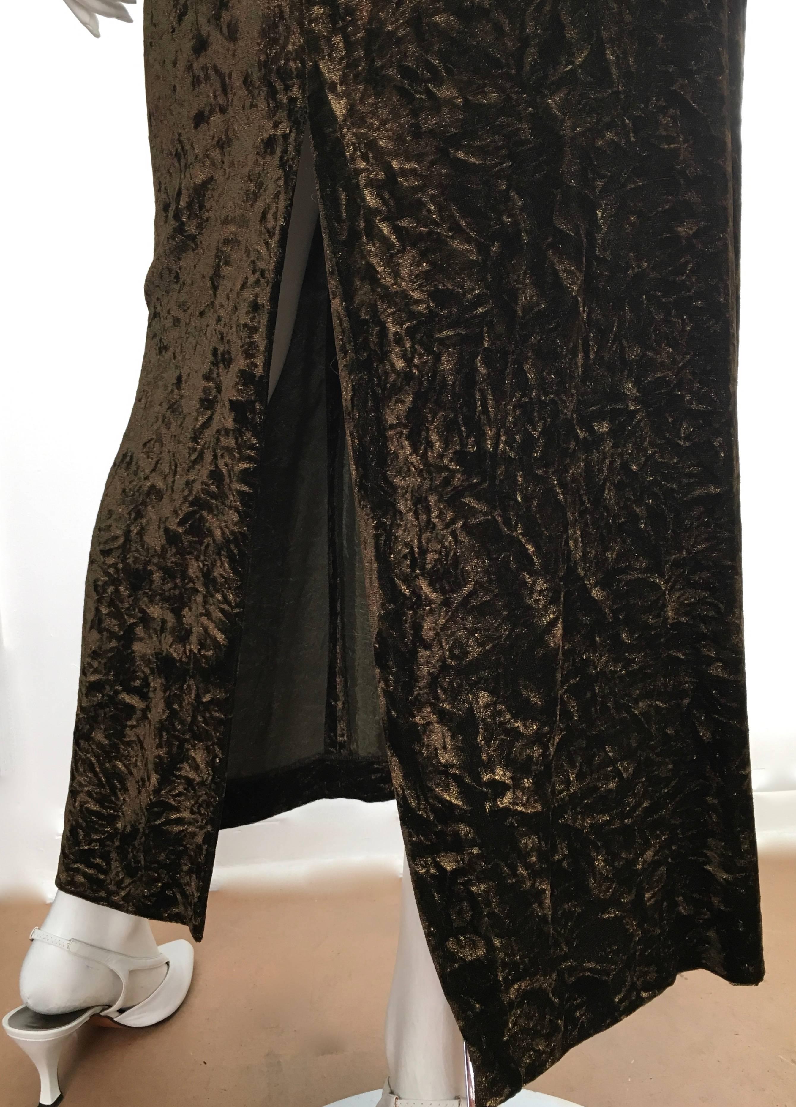 Romeo Gigli 1980s Brown Velvet Long Skirt Size 6. For Sale 5