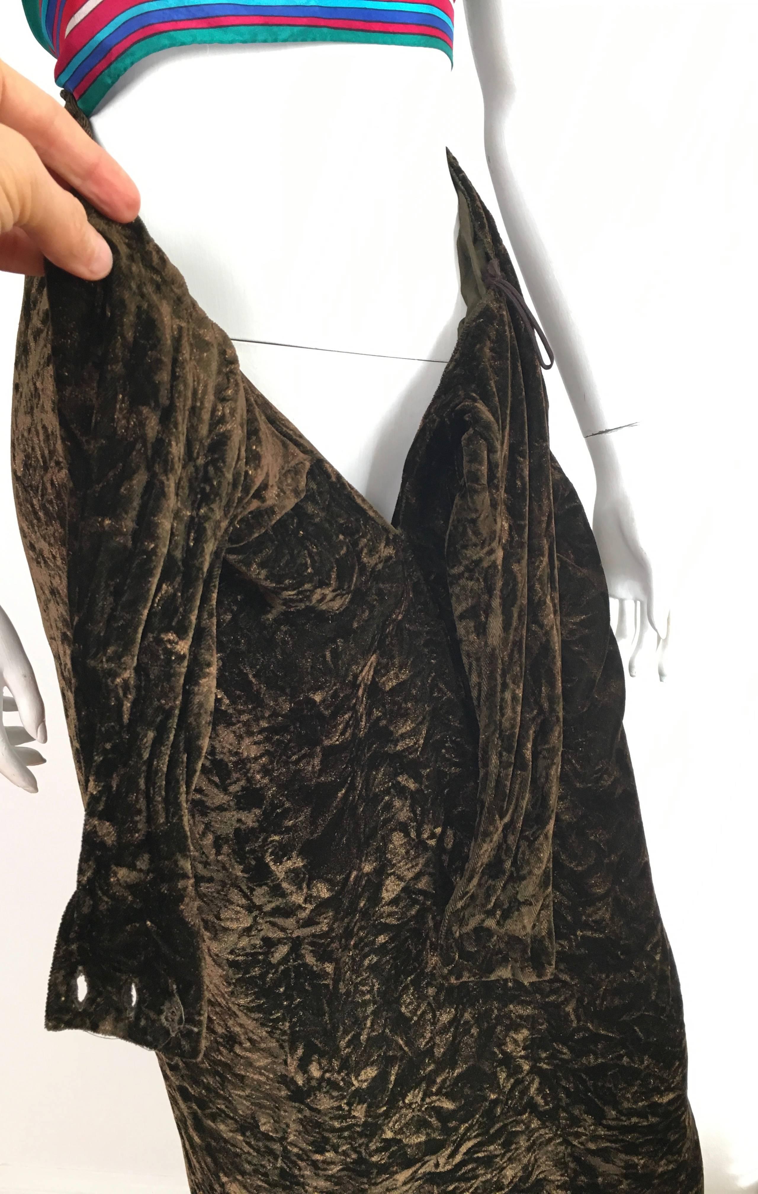 Romeo Gigli 1980s Brown Velvet Long Skirt Size 6. For Sale 9