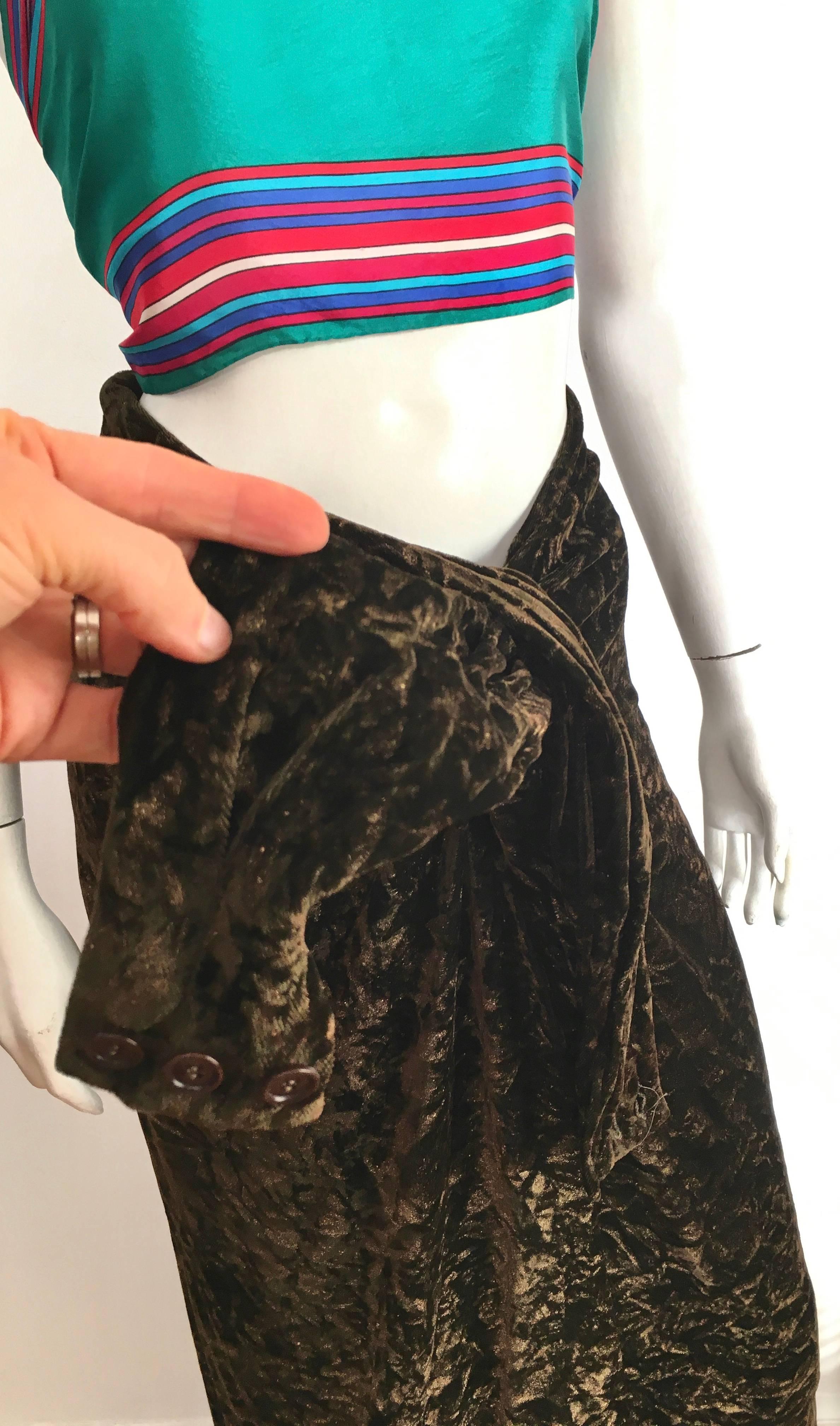Romeo Gigli 1980s Brown Velvet Long Skirt Size 6. For Sale 11