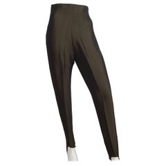 Romeo Gigli 1980s Metallic Sharkskin Stretch Stir Up Pants Size 4.
