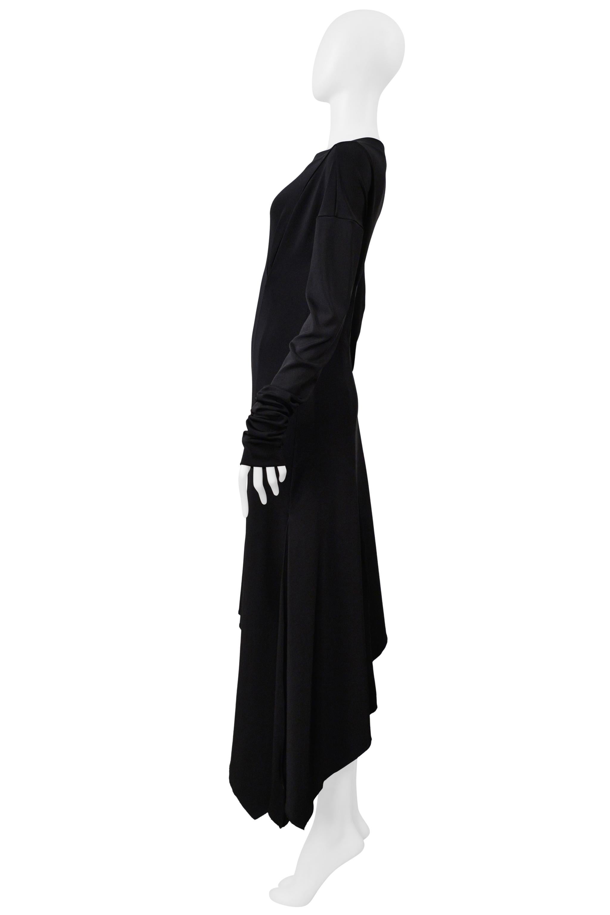 Nero Romeo Gigli Vestito asimmetrico nero con maniche lunghe 1996 in vendita