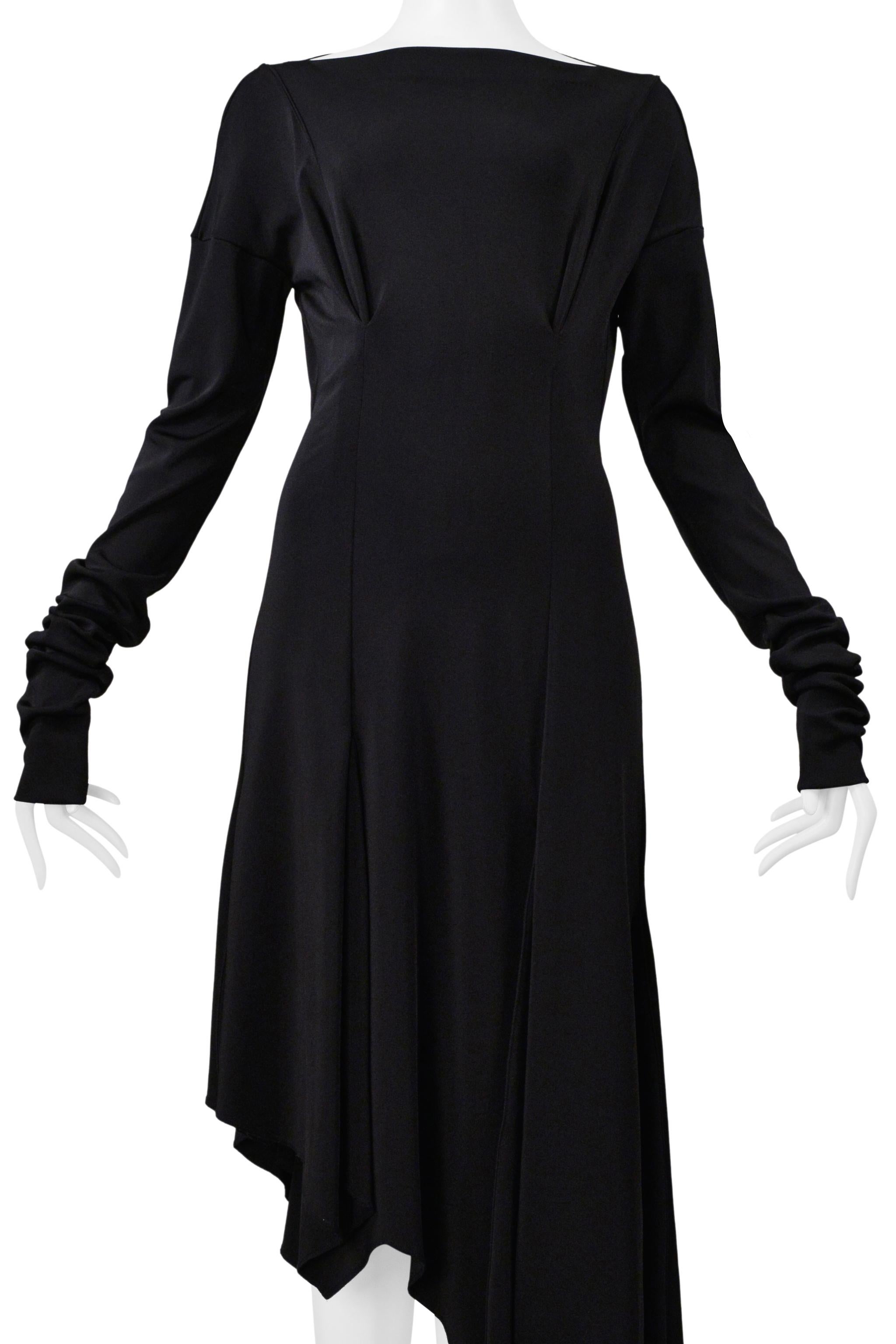 Donna Romeo Gigli Vestito asimmetrico nero con maniche lunghe 1996 in vendita
