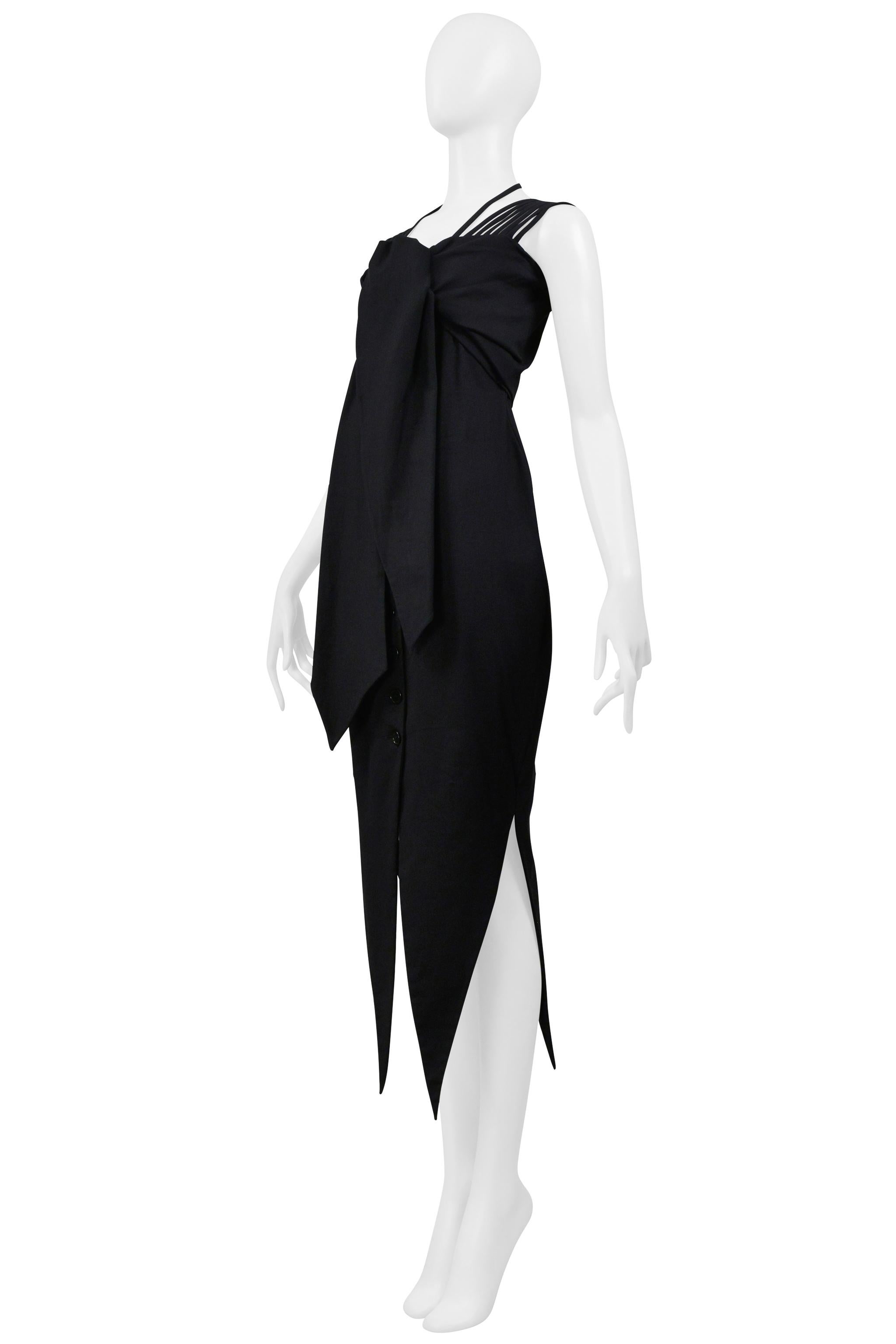 Romeo Gigli Black Cold Dress Dress With Multiple Straps 1995 For Sale 7