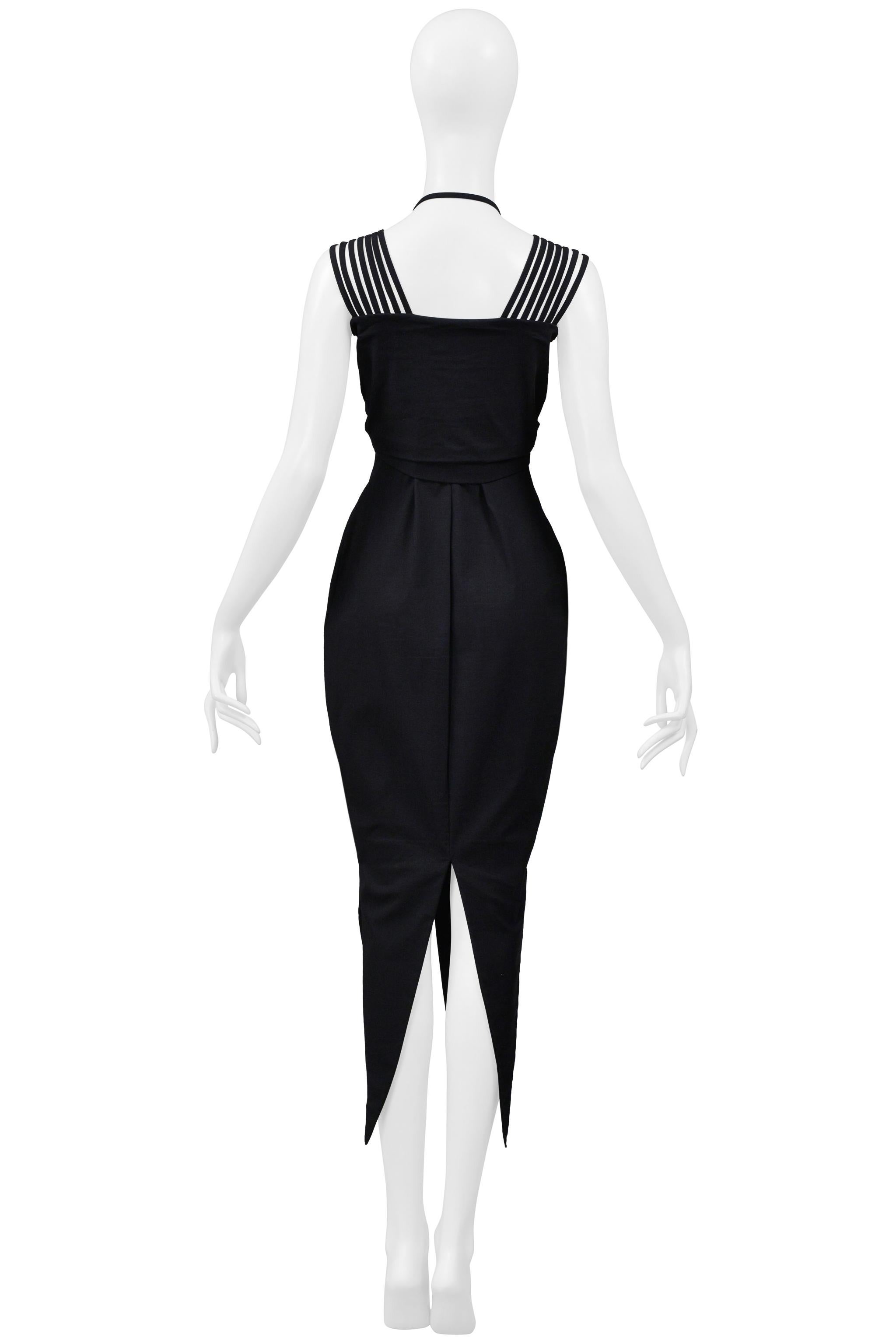 Romeo Gigli Black Cold Dress Dress With Multiple Straps 1995 For Sale 13