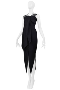 Romeo Gigli Black Cold Dress Dress With Multiple Straps 1995