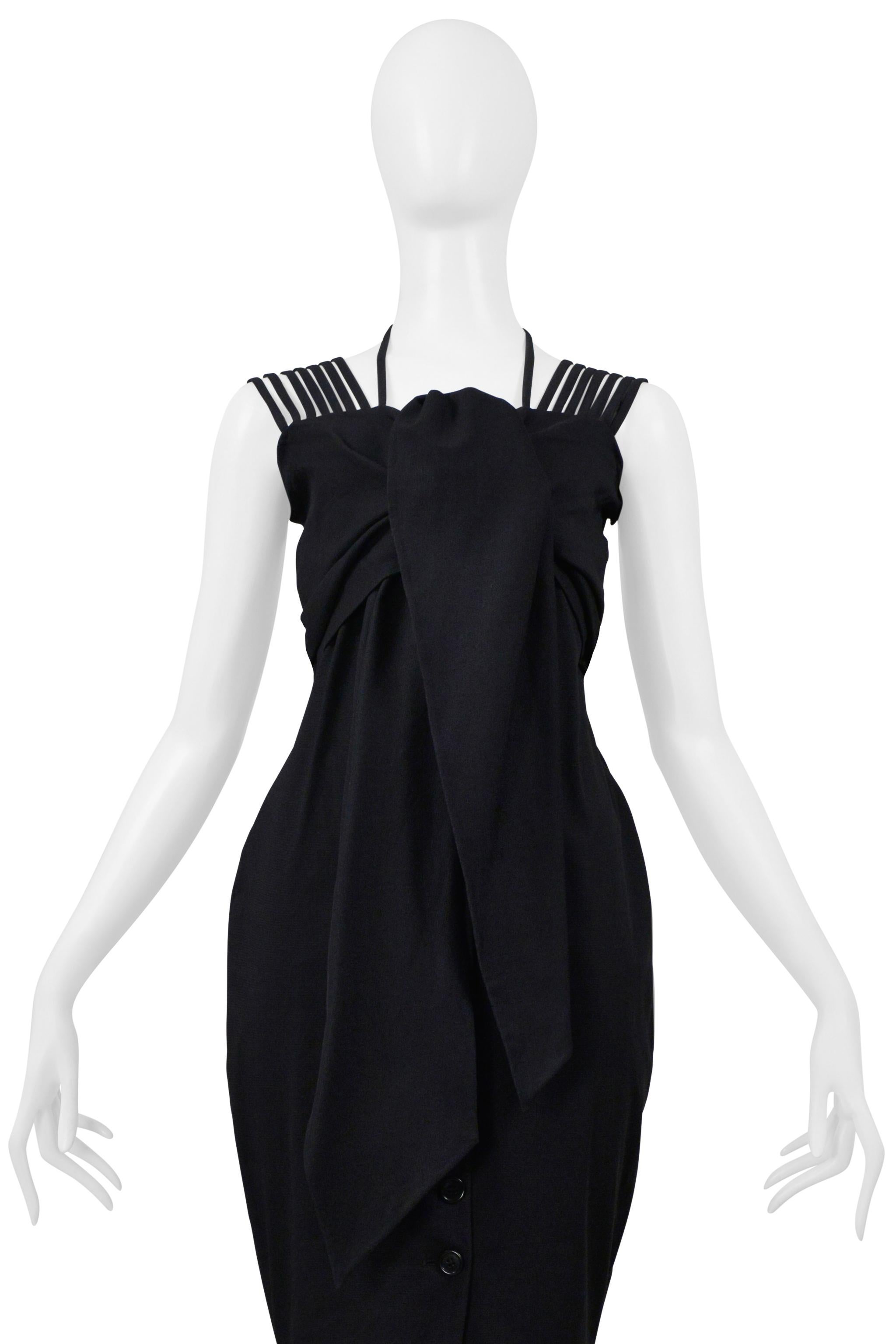 Romeo Gigli Black Cold Dress Dress With Multiple Straps 1995 In Excellent Condition For Sale In Los Angeles, CA