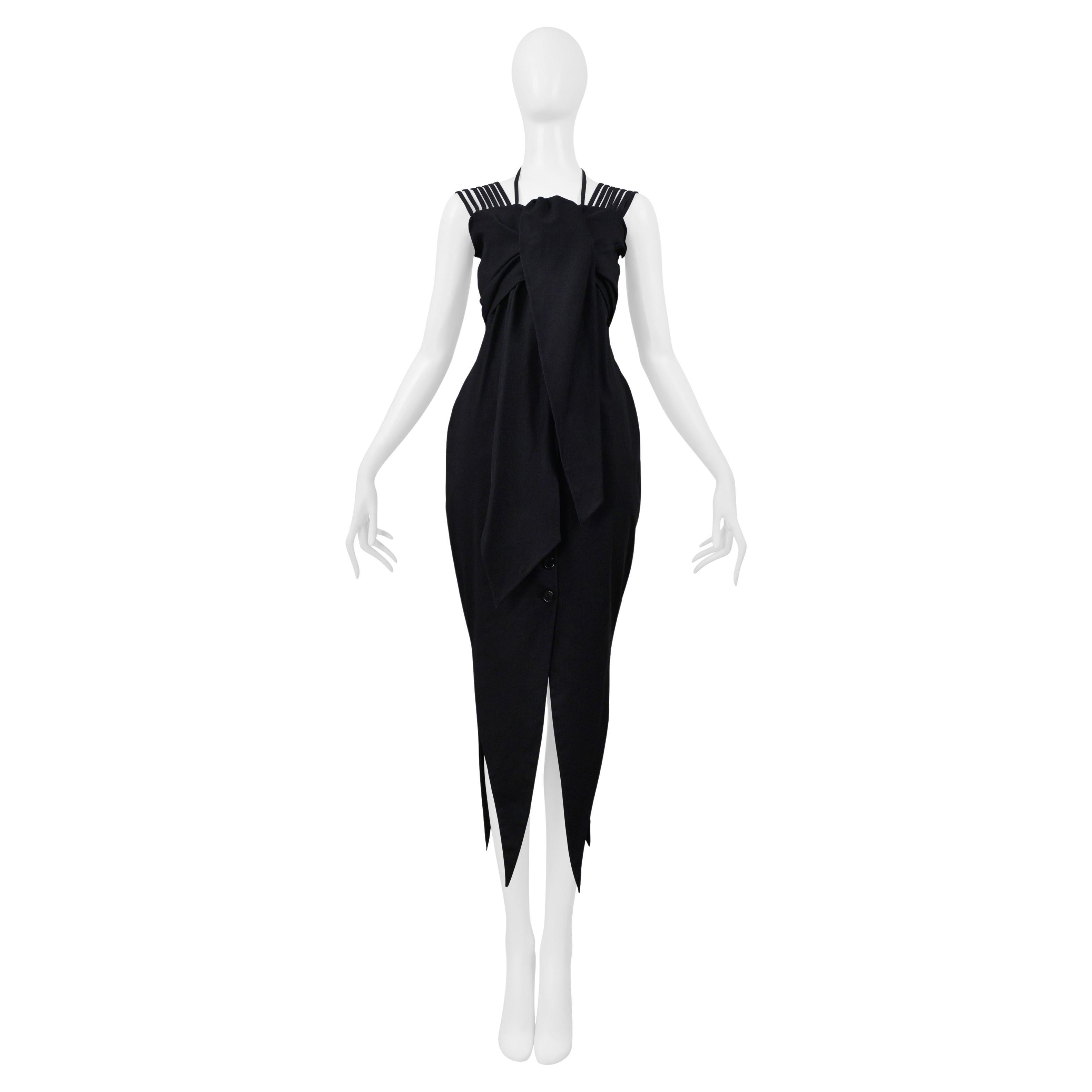 Romeo Gigli Black Cold Dress Dress With Multiple Straps 1995 For Sale