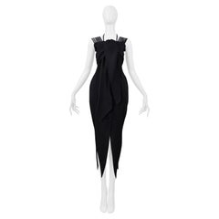 Romeo Gigli Black Cold Dress Robe à bretelles multiples 1995
