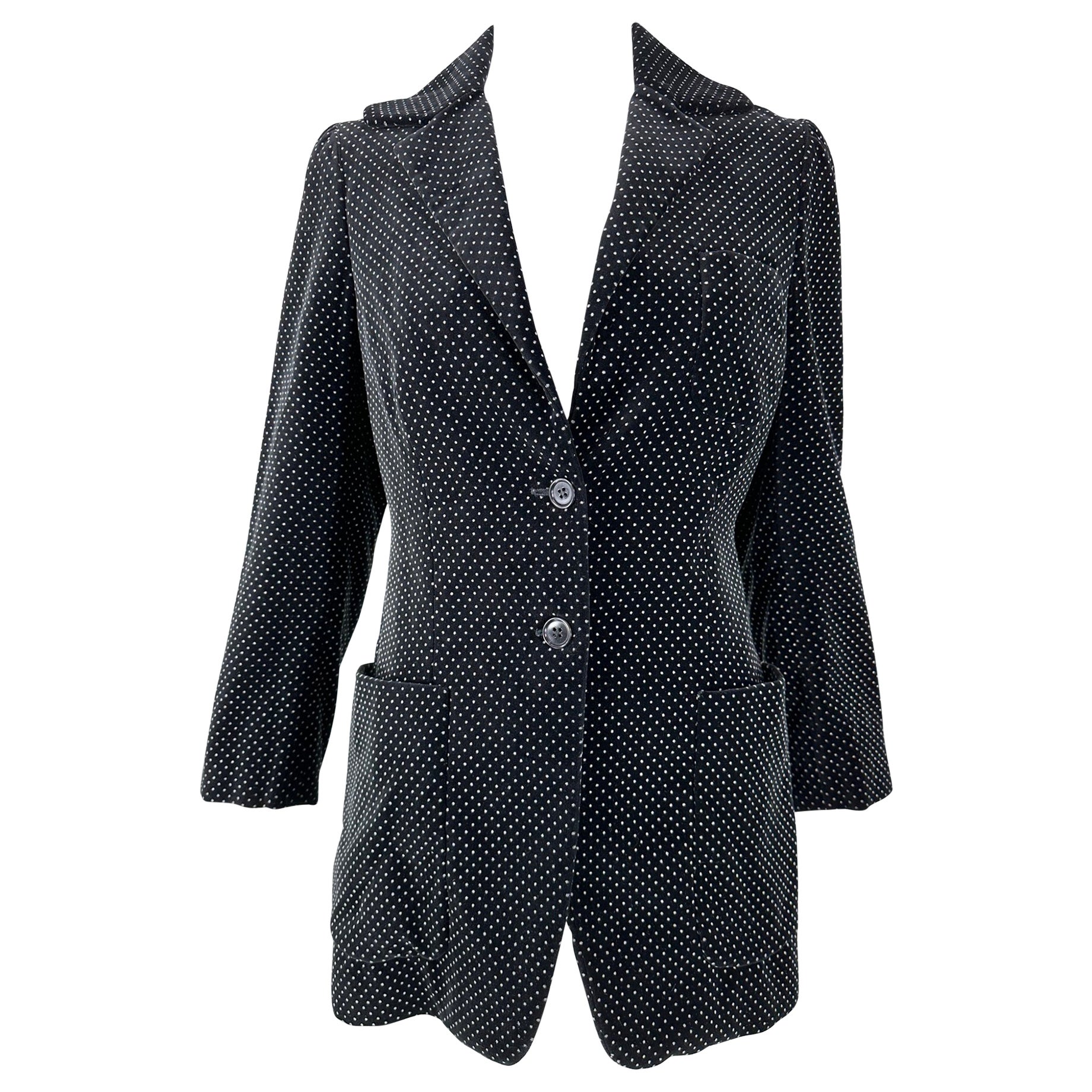 Romeo Gigli Giacca in Velluto Dot Dot Dot Dot Dot Tasca Patch Inverno 97/98