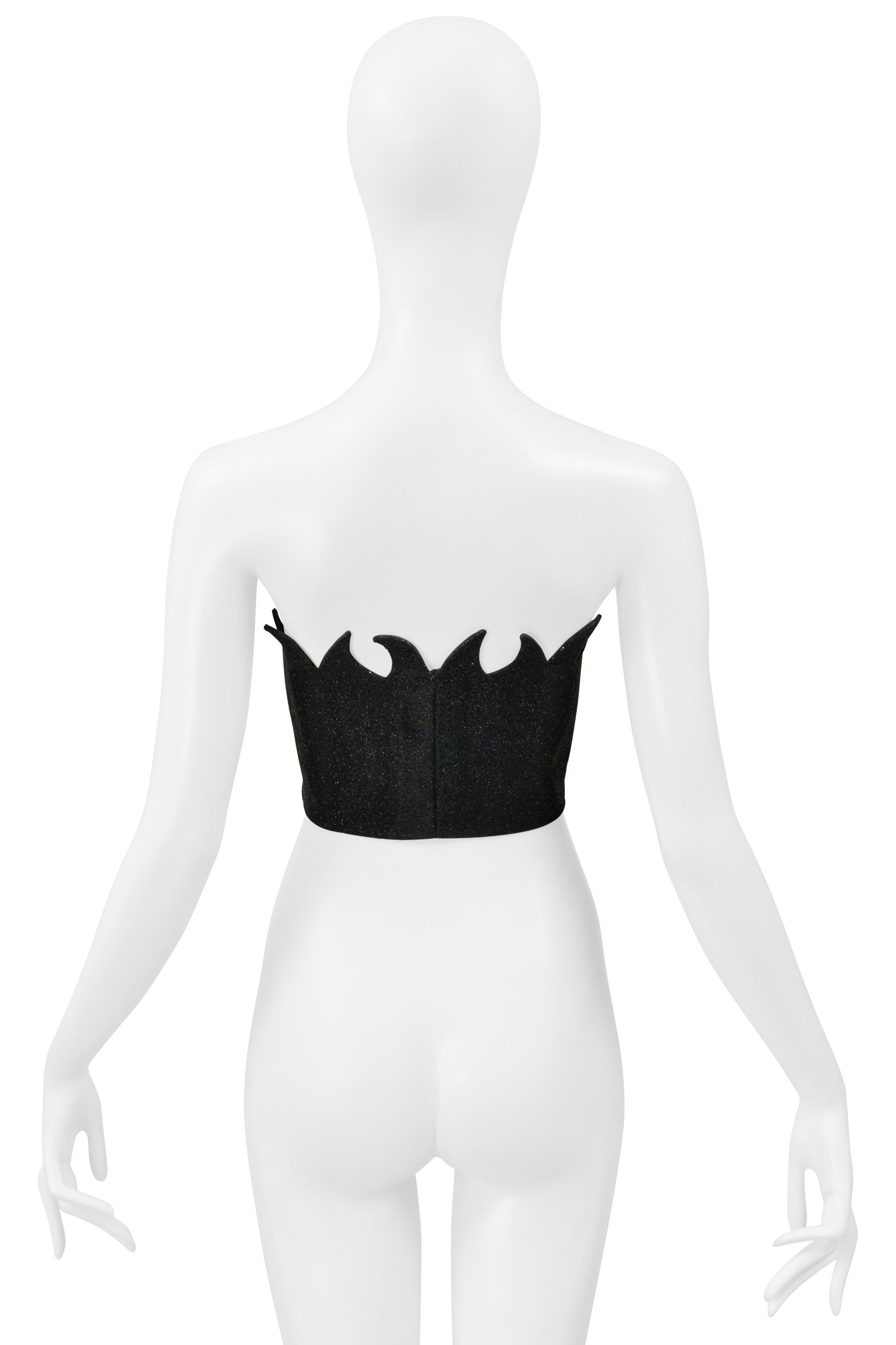 Women's Romeo Gigli Black Metallic Flame Bustier 1992 For Sale