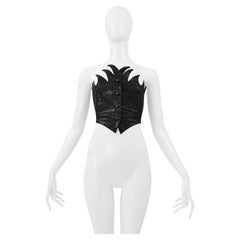 Vintage Romeo Gigli Black Metallic Flame Bustier 1992