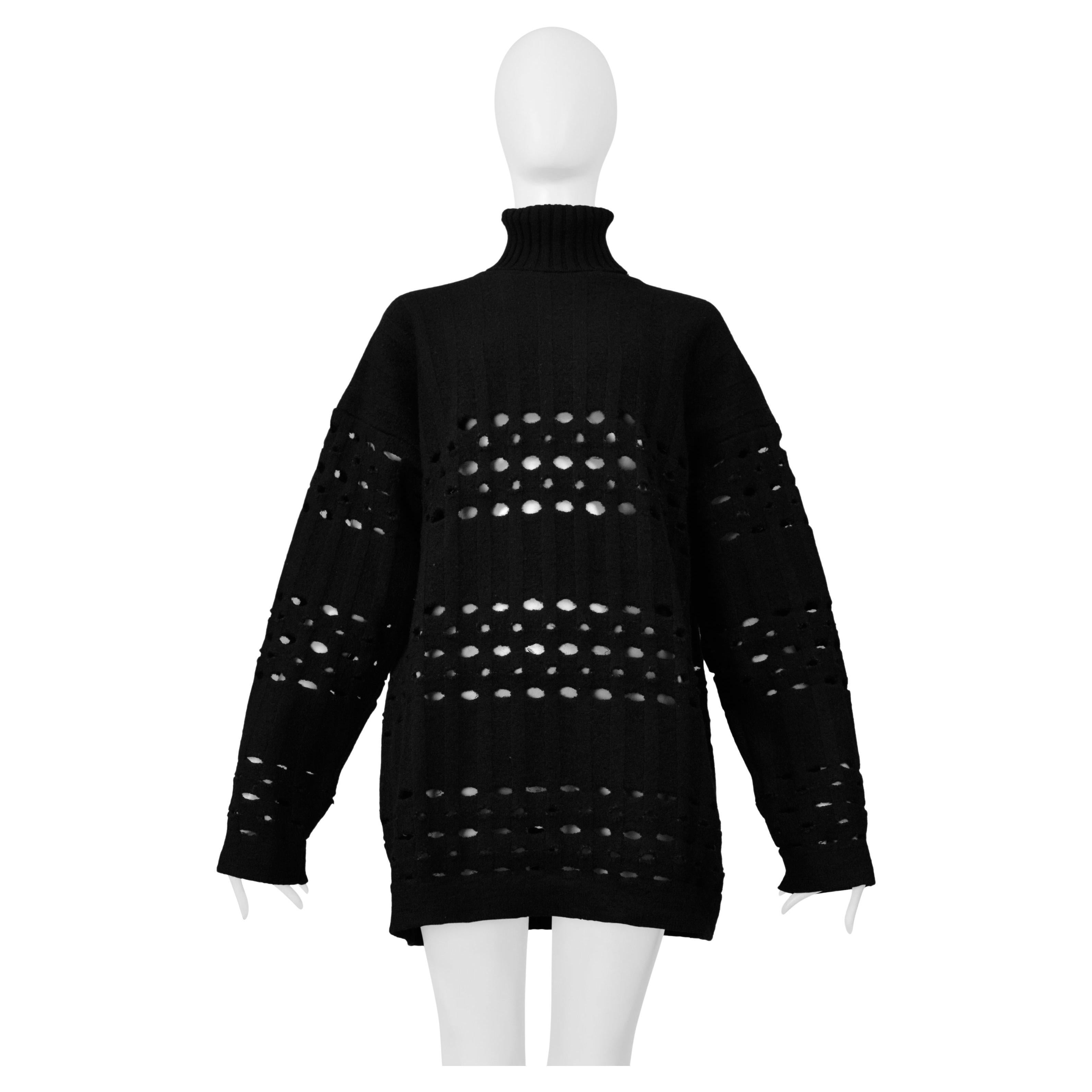 Romeo Gigli Pullover nero oversize con collo alto 1996