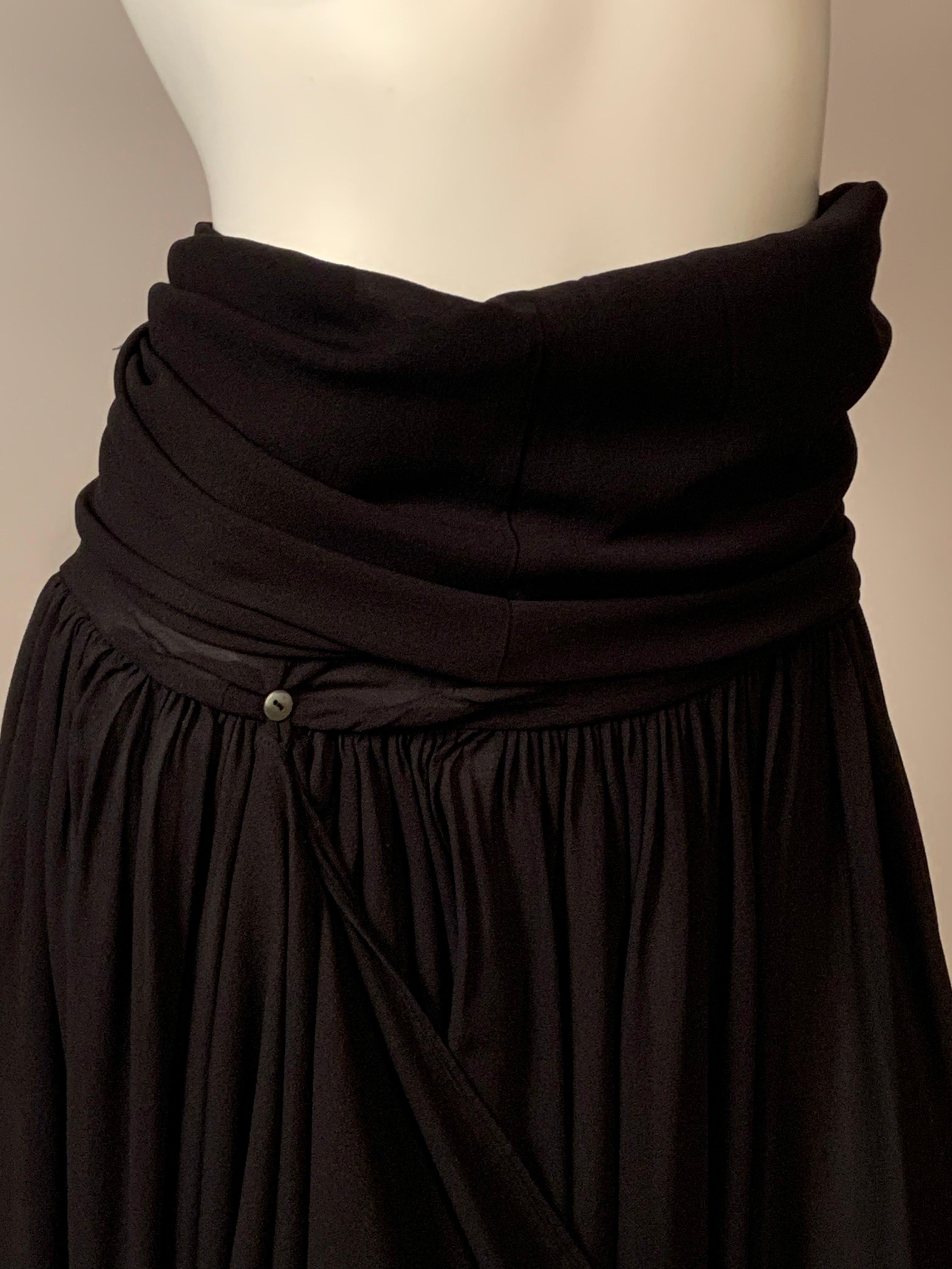 Romeo Gigli Schwarzes Seiden-Chiffon-Kleid oder -Rock im Angebot 6