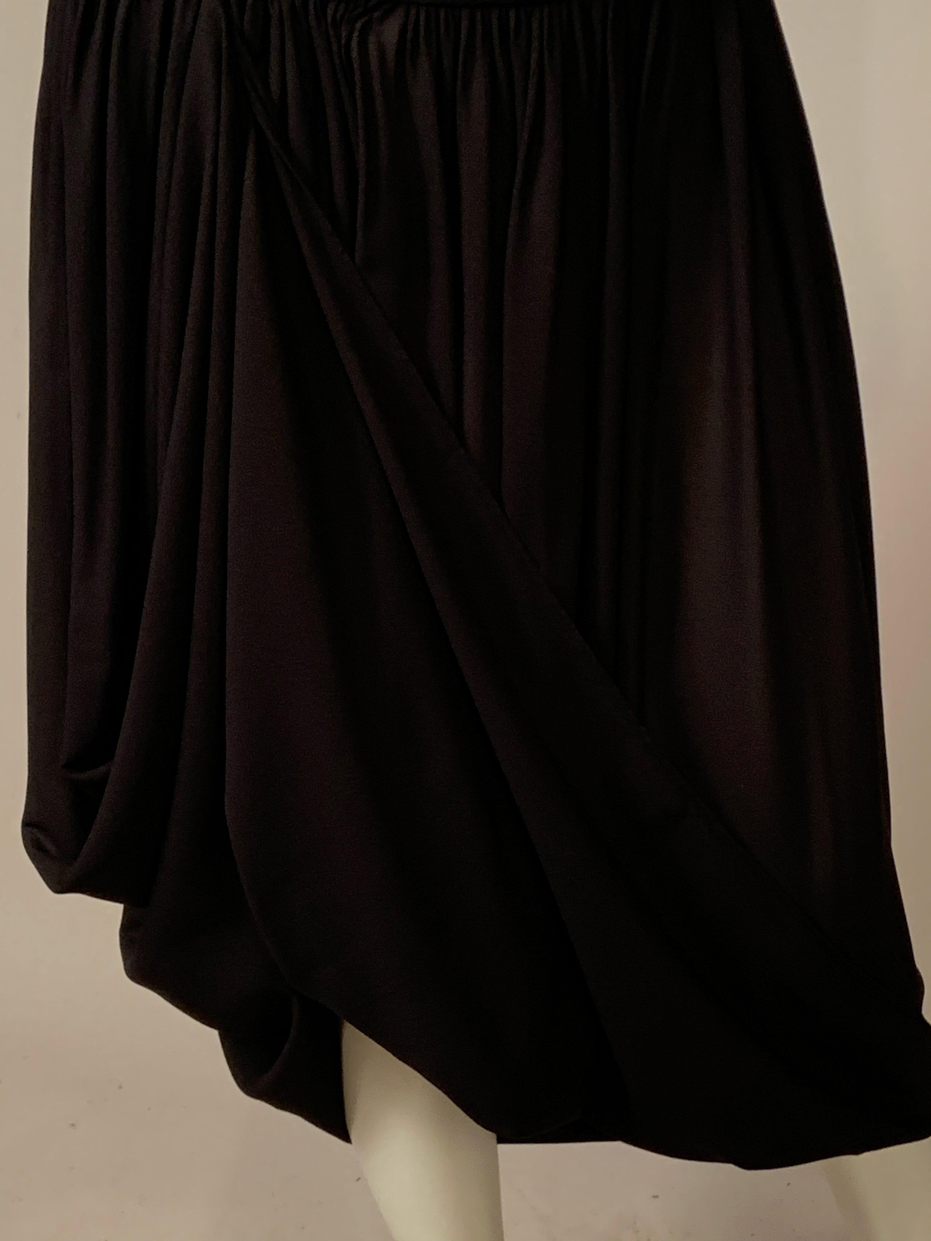 Romeo Gigli Schwarzes Seiden-Chiffon-Kleid oder -Rock im Angebot 8