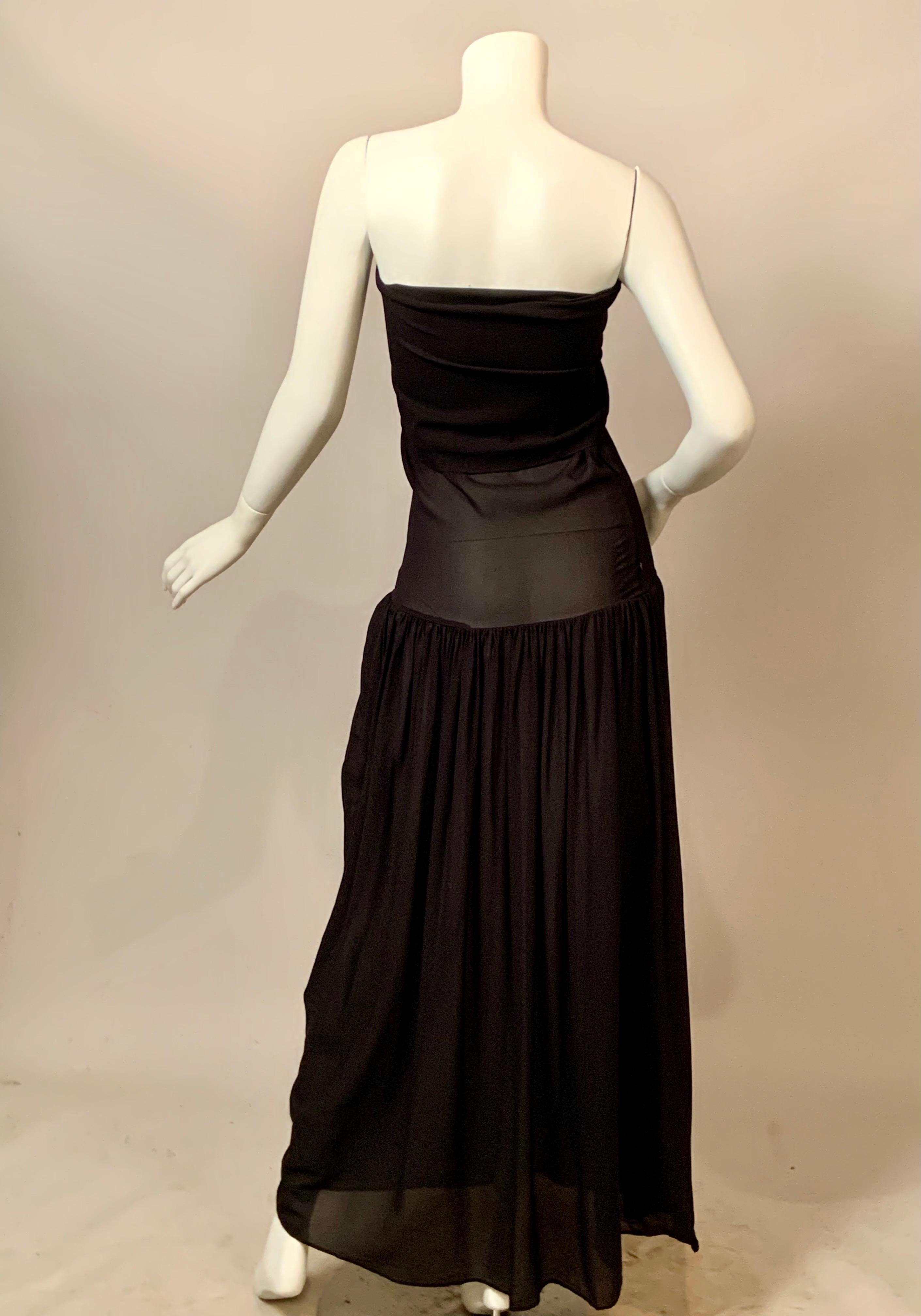 Romeo Gigli Schwarzes Seiden-Chiffon-Kleid oder -Rock Damen im Angebot