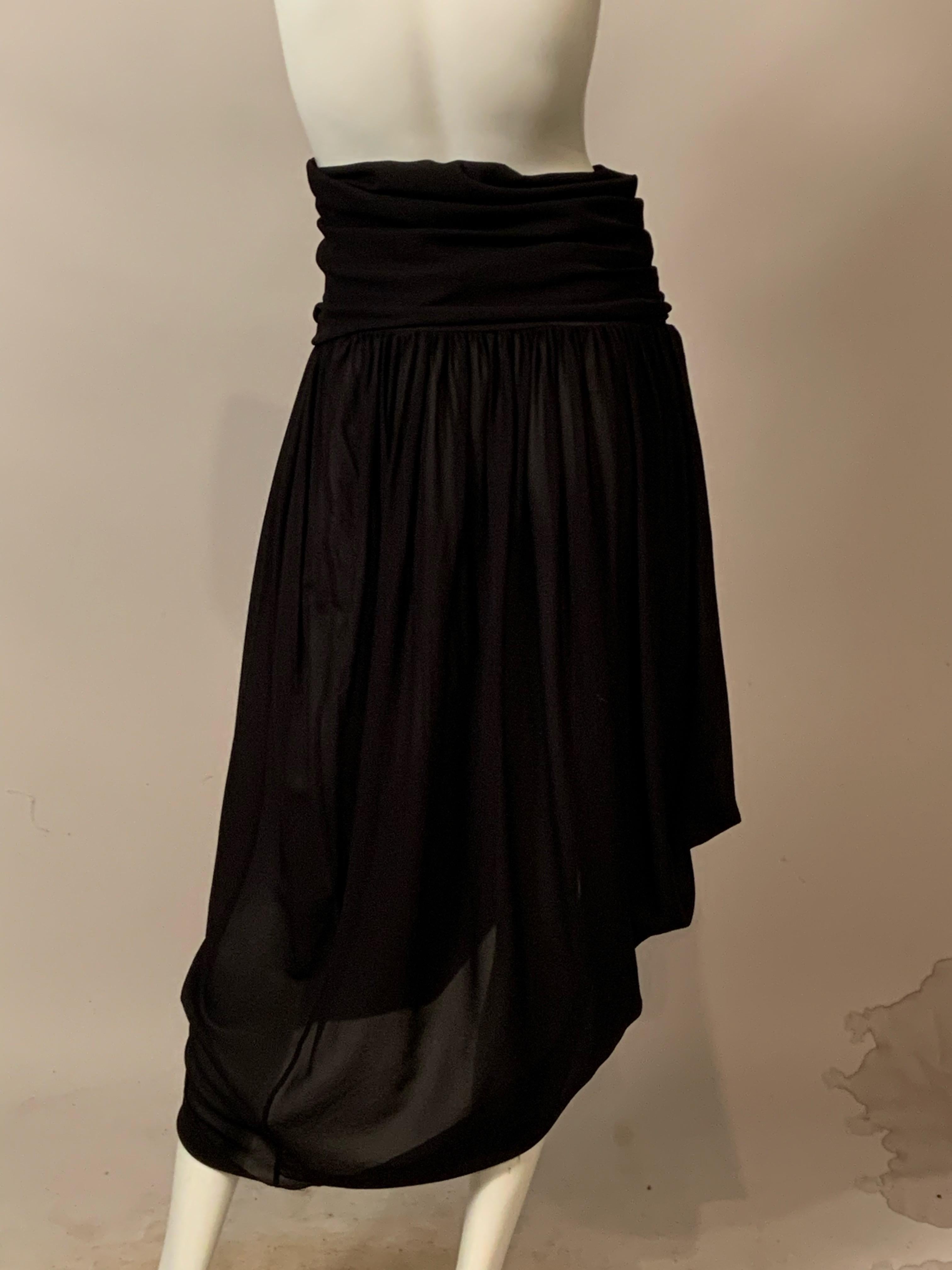 Romeo Gigli Schwarzes Seiden-Chiffon-Kleid oder -Rock im Angebot 3