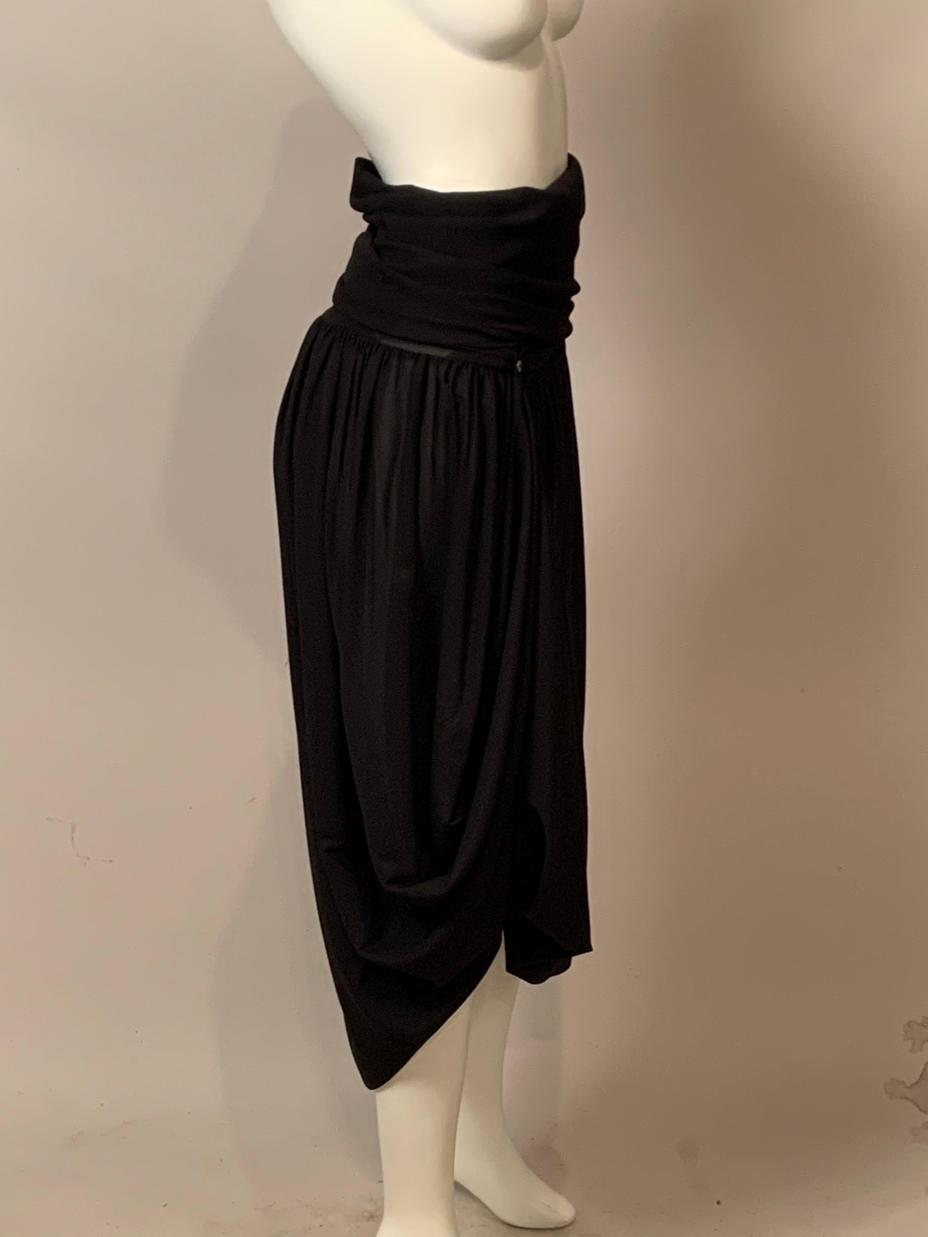 Romeo Gigli Schwarzes Seiden-Chiffon-Kleid oder -Rock im Angebot 4
