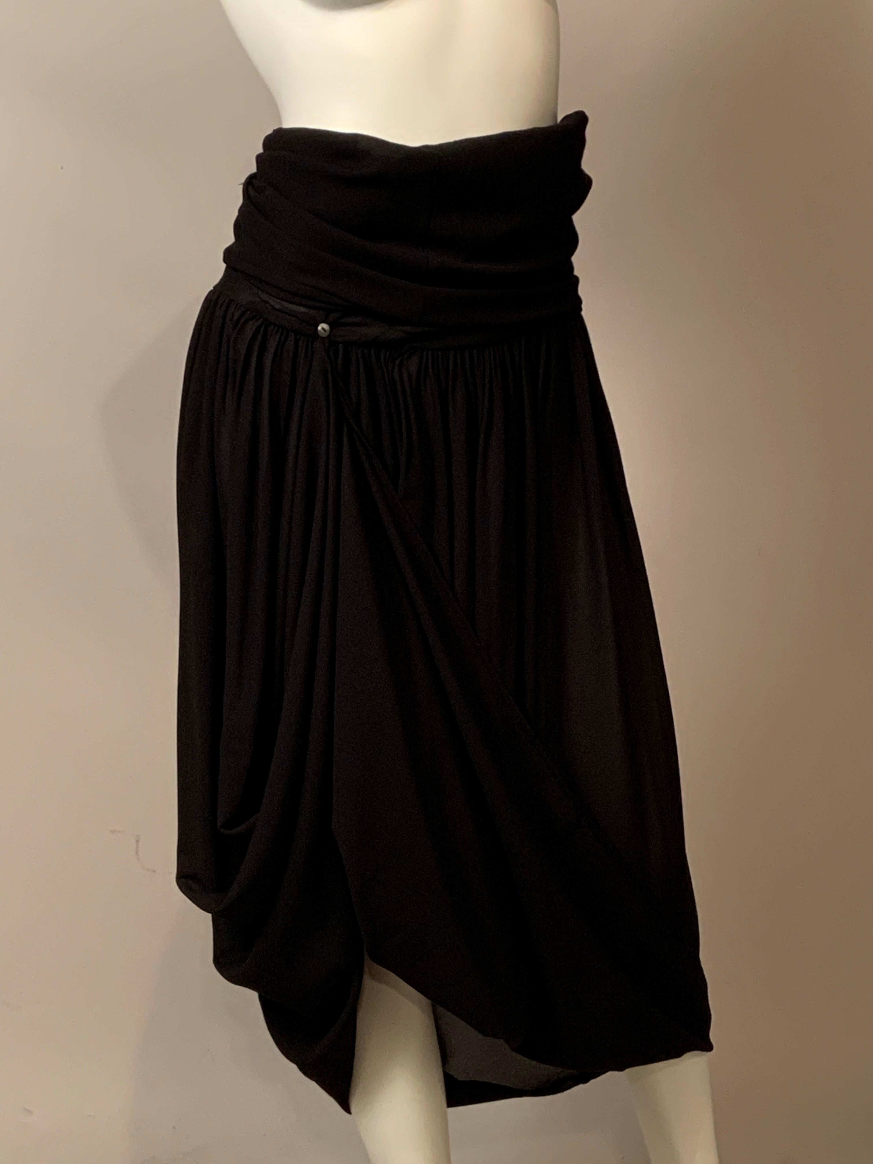 Romeo Gigli Schwarzes Seiden-Chiffon-Kleid oder -Rock im Angebot 5