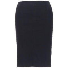 ROMEO GIGLI black stretch minimalist dart pencil skirt IT38 XS 23"