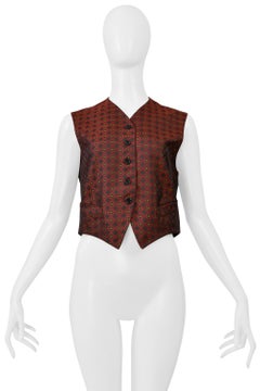 Romeo Gigli Burgundy Cropped Vest 1986