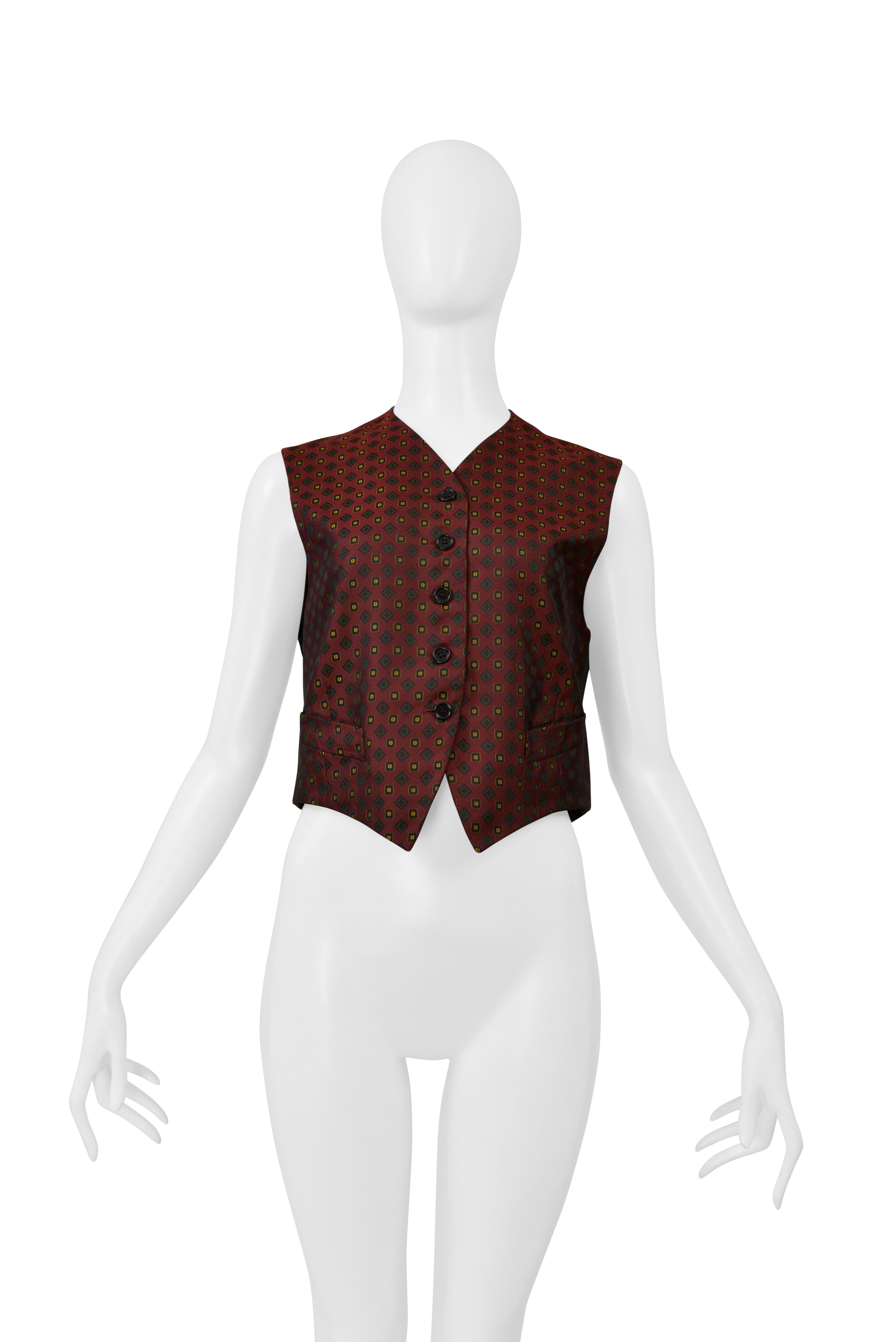 Romeo Gigli Chaleco corto burdeos 1986 en Excelente estado para la venta en Los Angeles, CA
