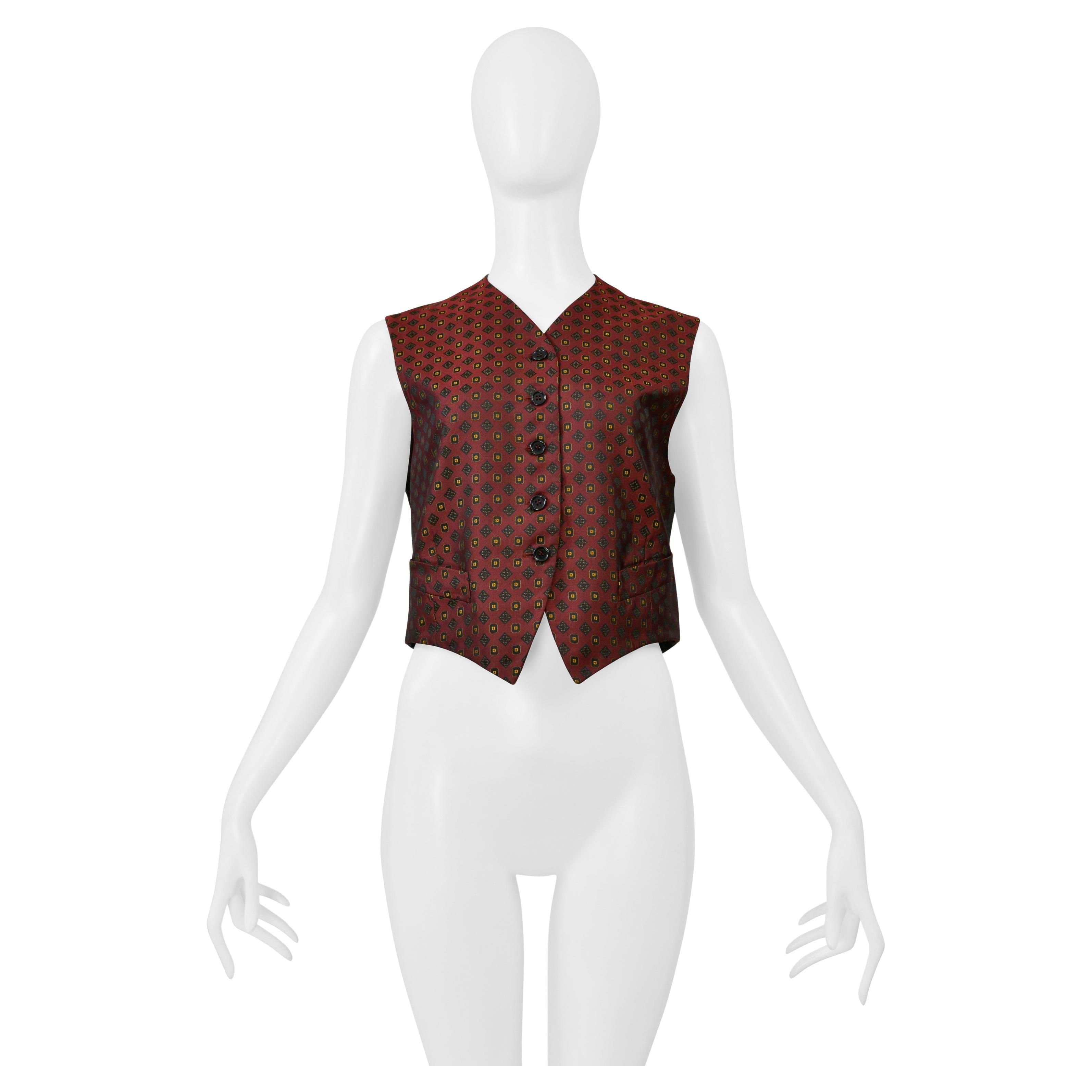 Romeo Gigli Burgunderrote Weste 1986