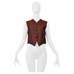Romeo Gigli Gilet cropped bordeaux 1986