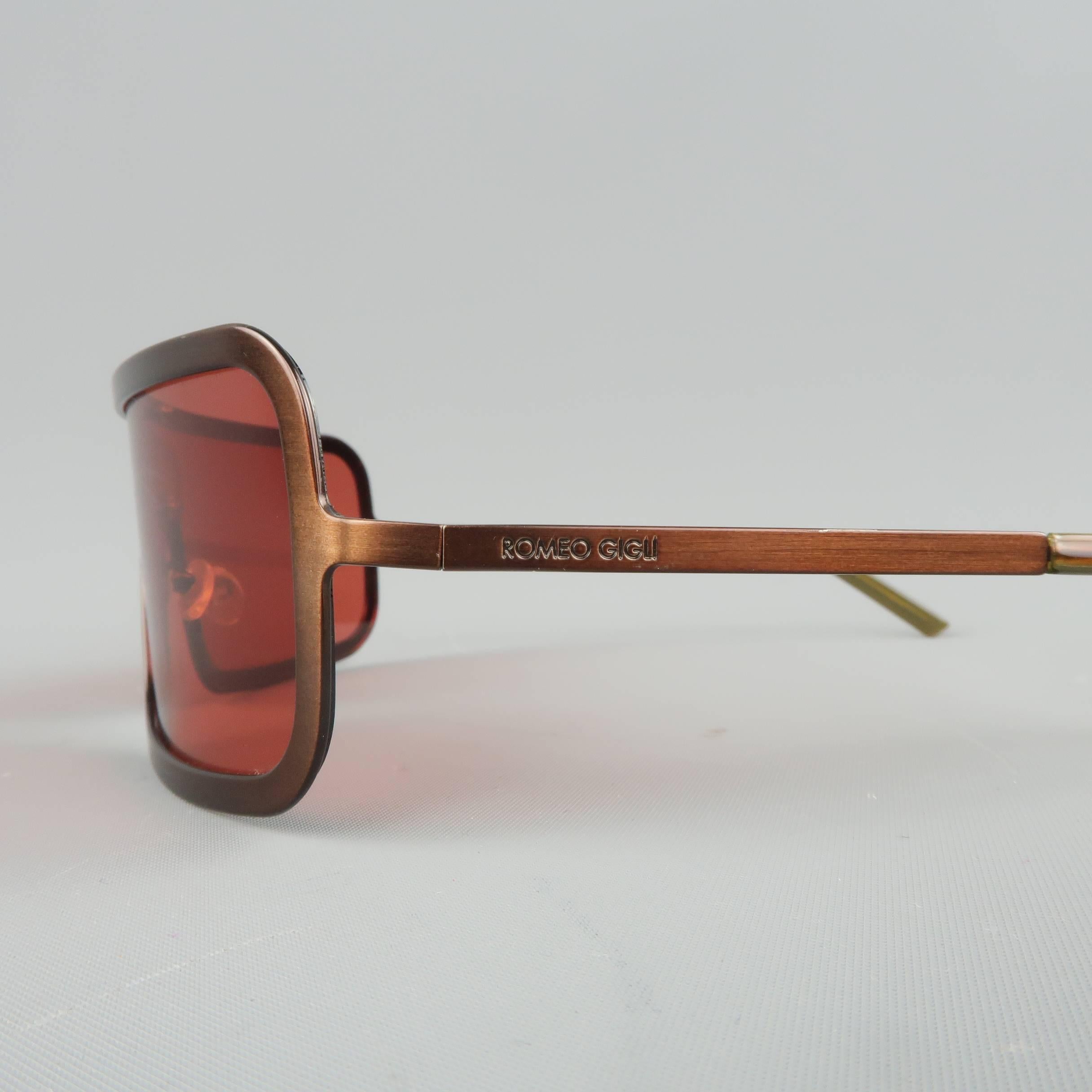 Women's or Men's ROMEO GIGLI Copper Red Lense Sheild Sunglasses