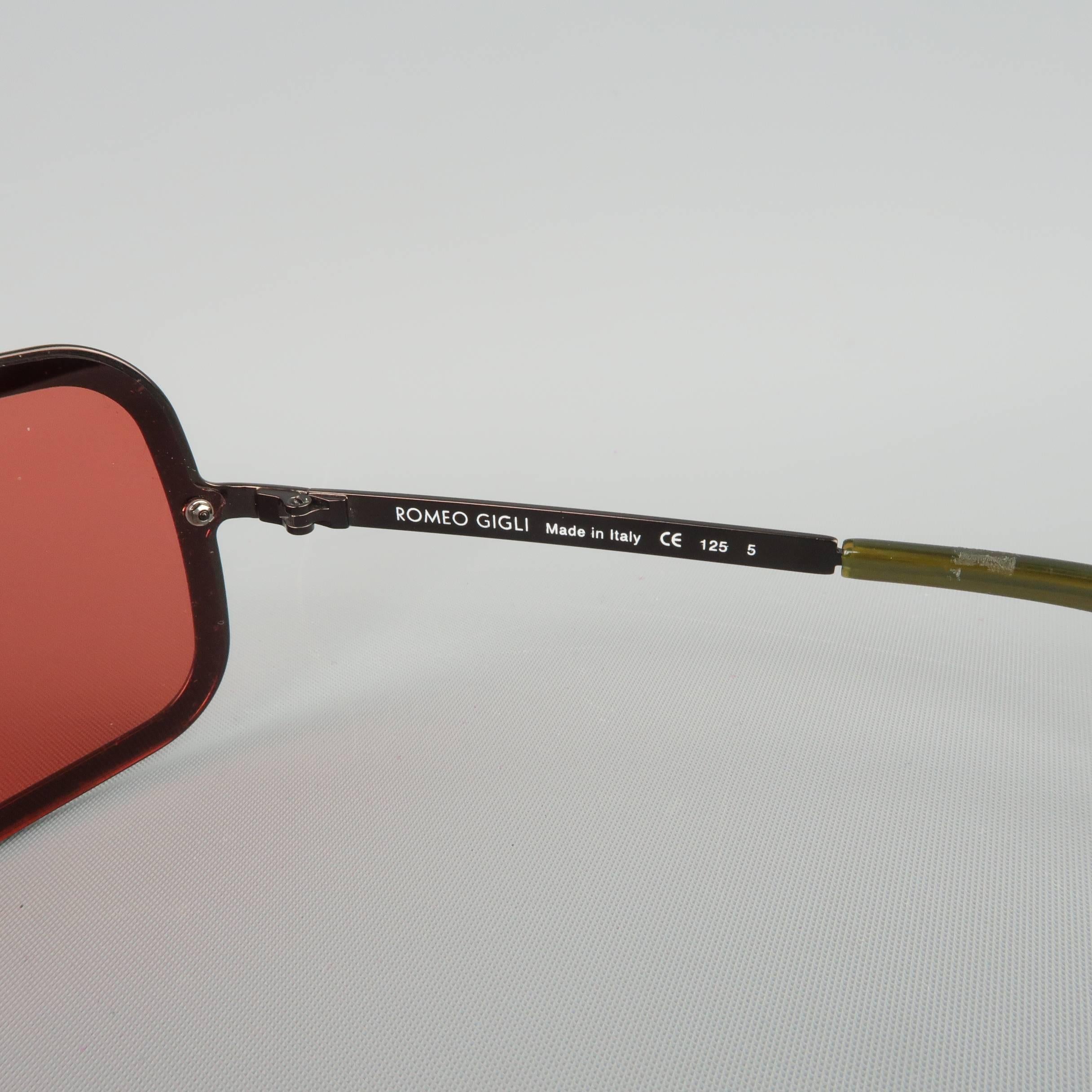 ROMEO GIGLI Copper Red Lense Sheild Sunglasses 1