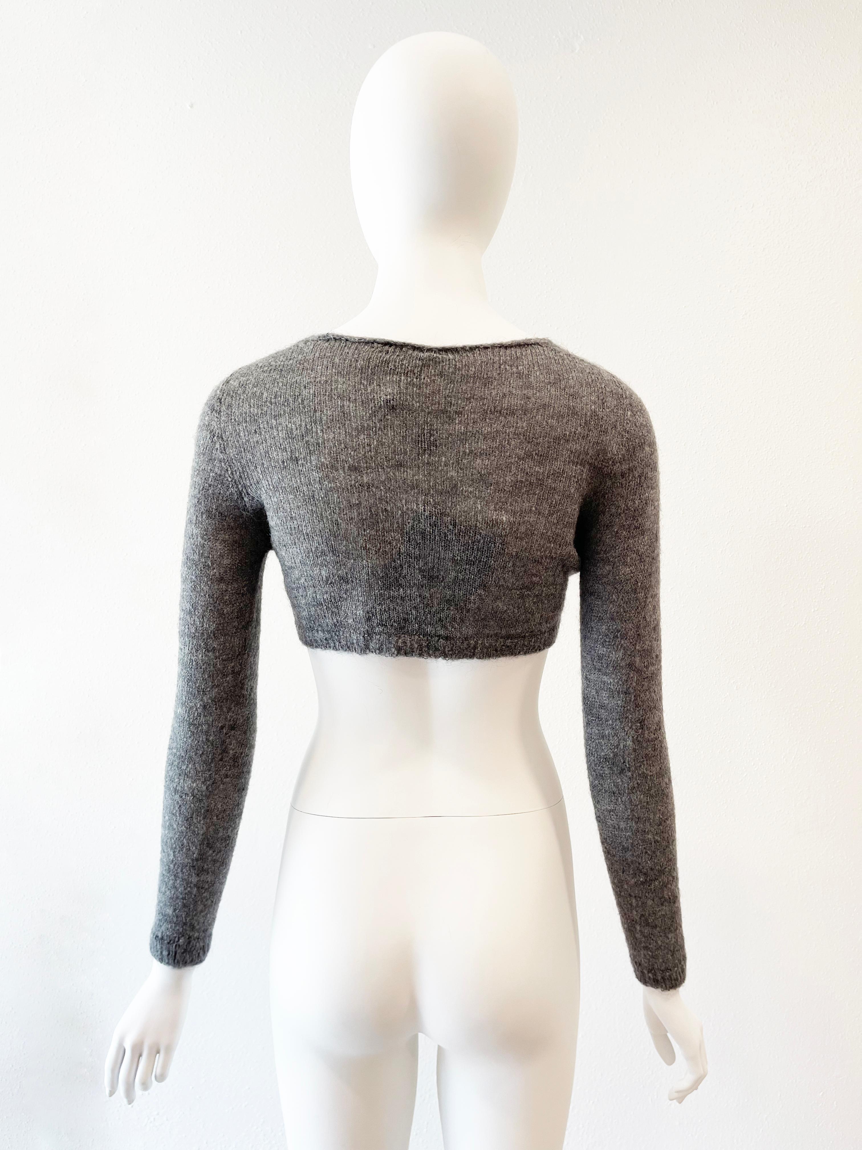 Gray Romeo Gigli cropped sweater  For Sale