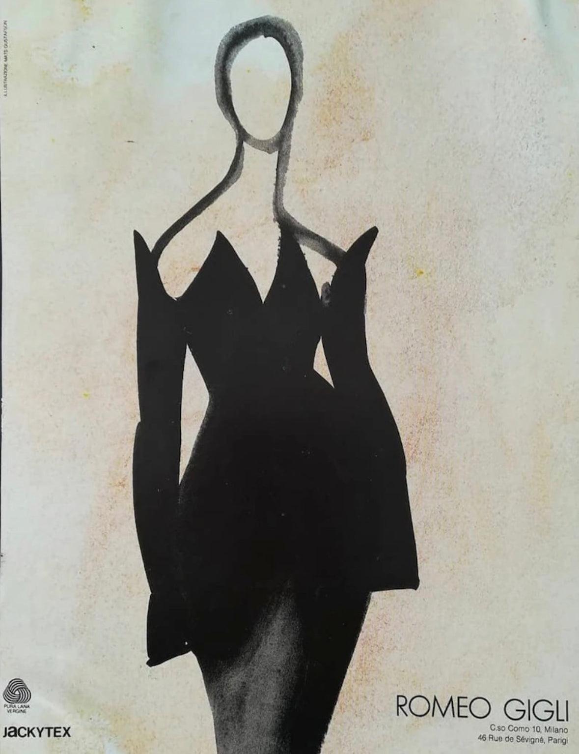 Women's Romeo Gigli F/W 1991 runway cut-out strappy neckline stretch knit dress For Sale