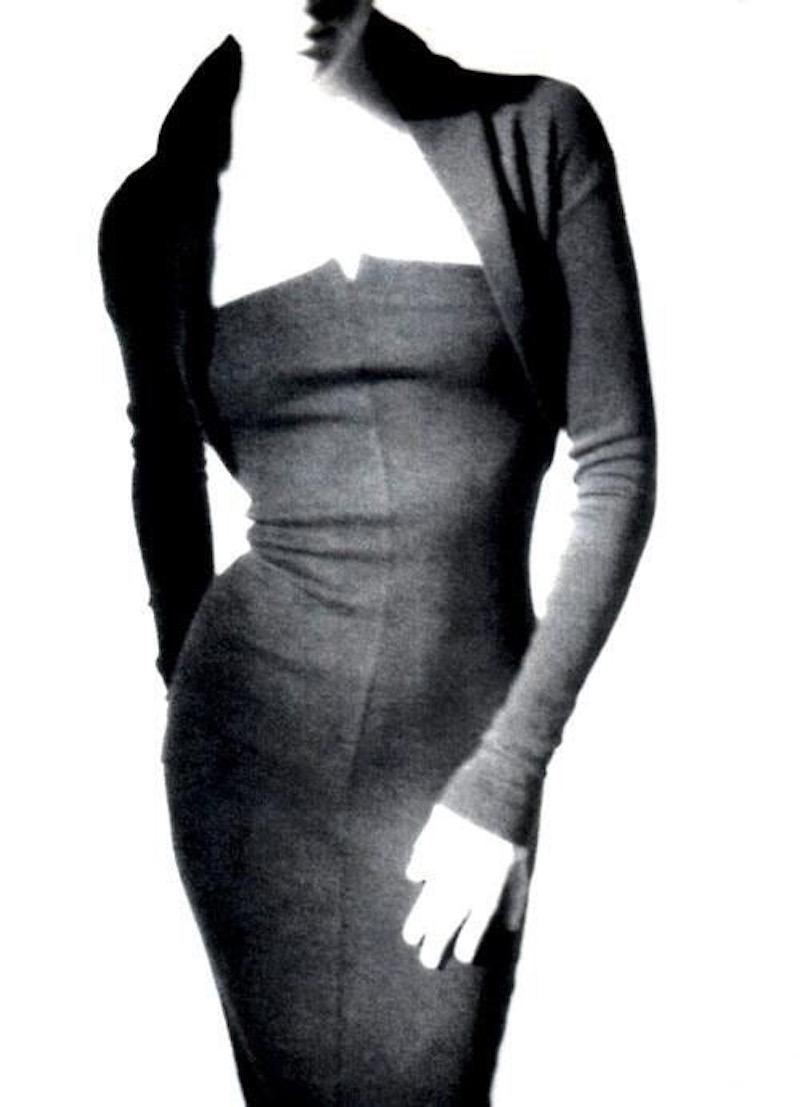 Romeo Gigli F/W 1991 runway cut-out strappy neckline stretch knit dress For Sale 2