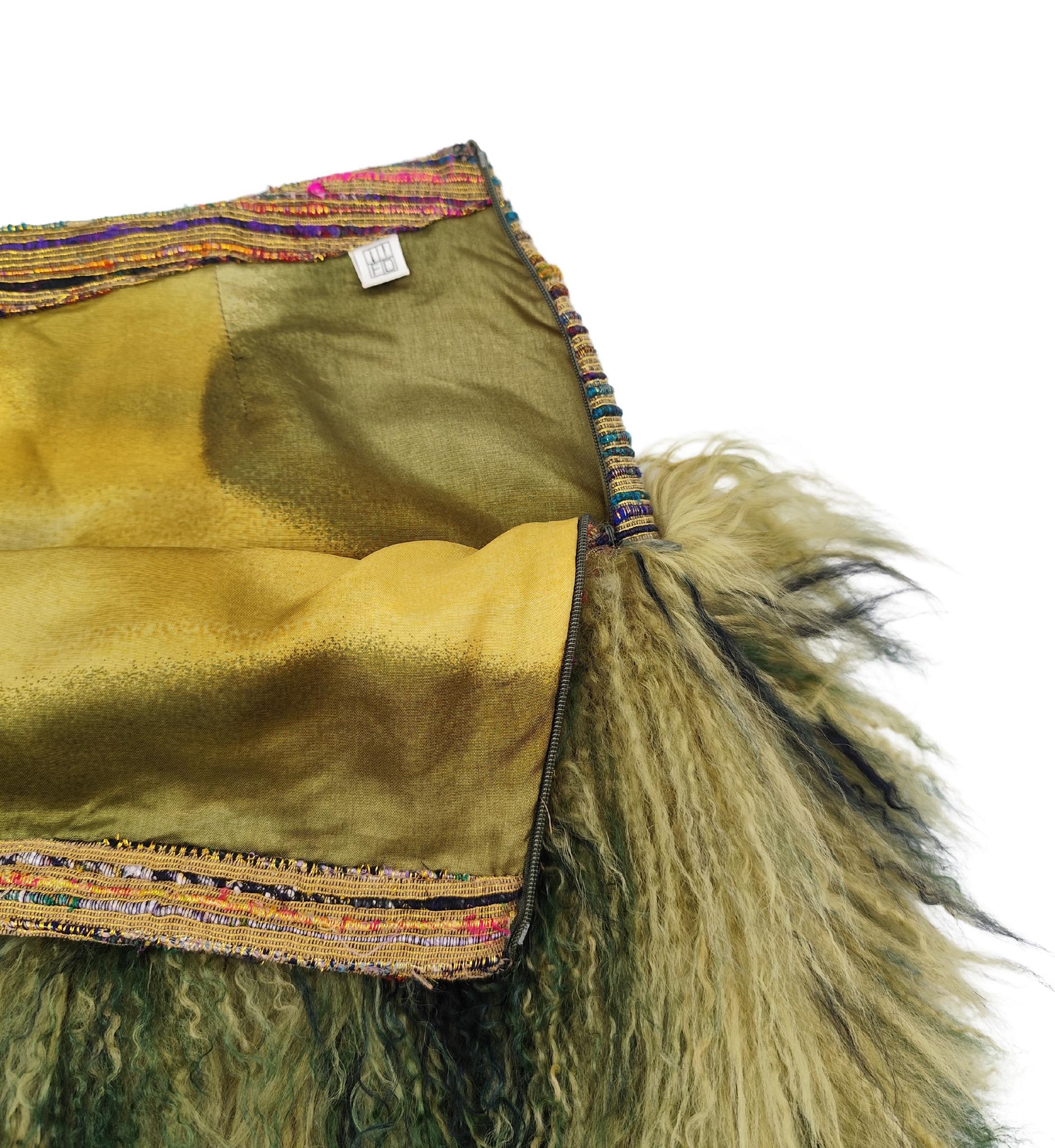Romeo Gigli F/W 2001 multicolor Mongolian fur skirt 5