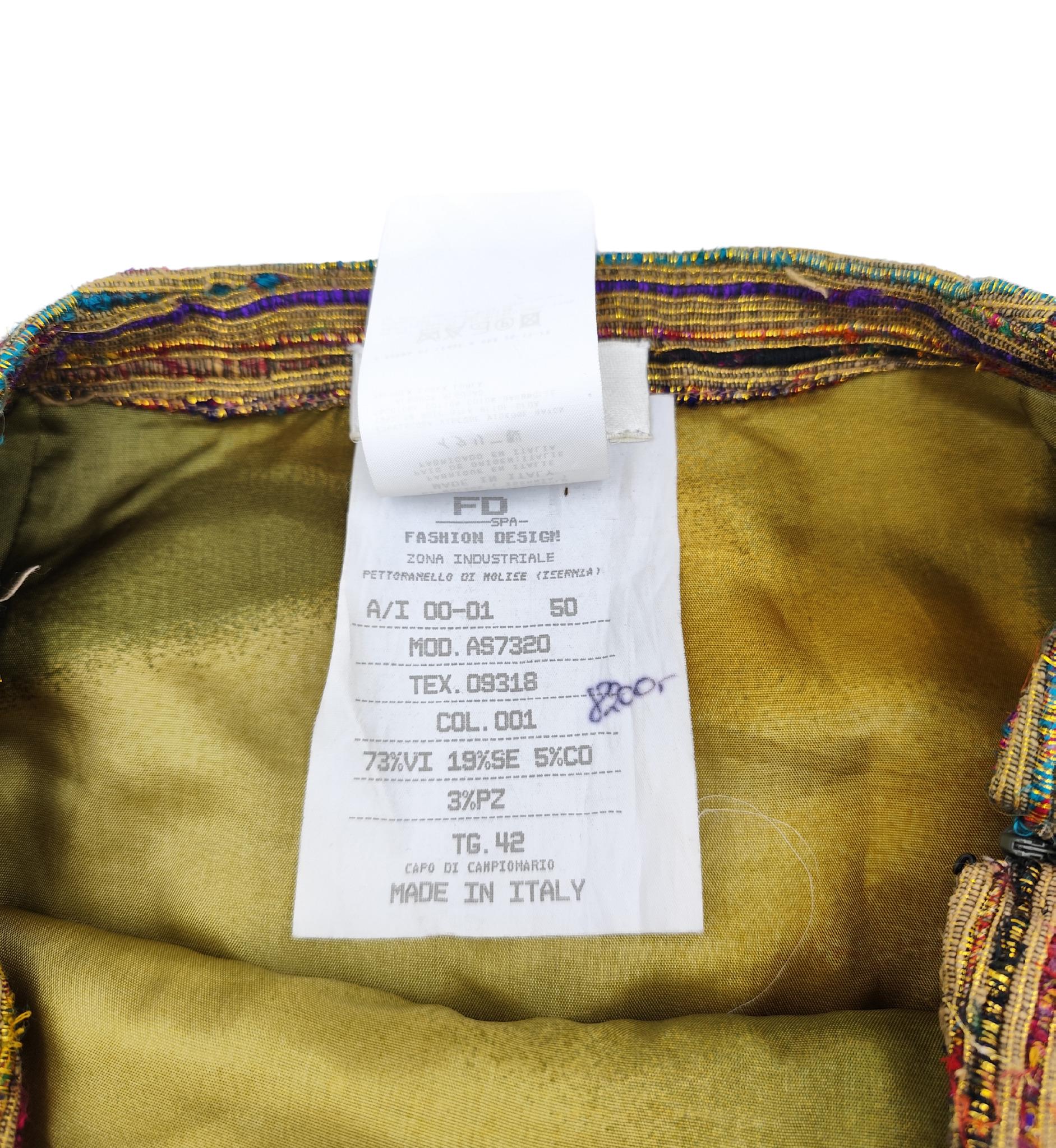 Romeo Gigli F/W 2001 multicolor Mongolian fur skirt 7