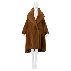 Romeo Gigli Faux Fur Brown "Teddy Bear" Coat With Oversized Collar 1995 Romeo Gigli Faux Fur Brown "Teddy Bear" Coat With Oversized Collar 1995