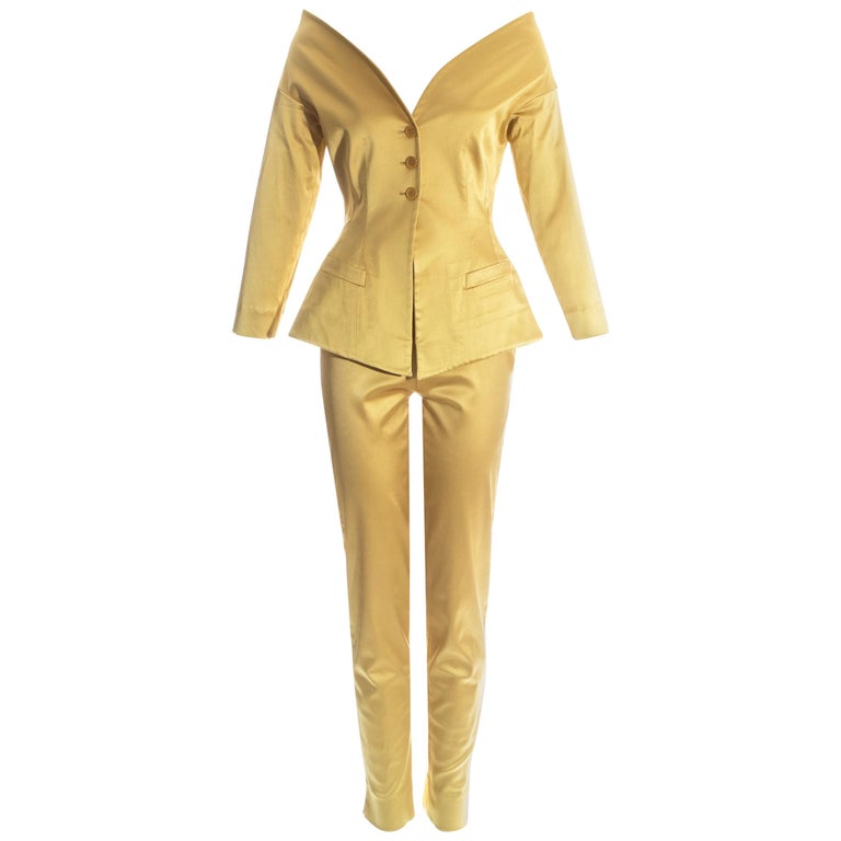 black and gold trouser suit