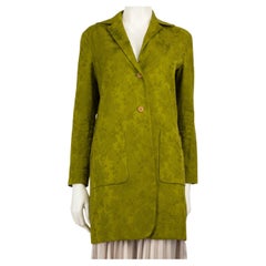 Romeo Gigli Giacca Blazer in jacquard floreale verde taglia M.