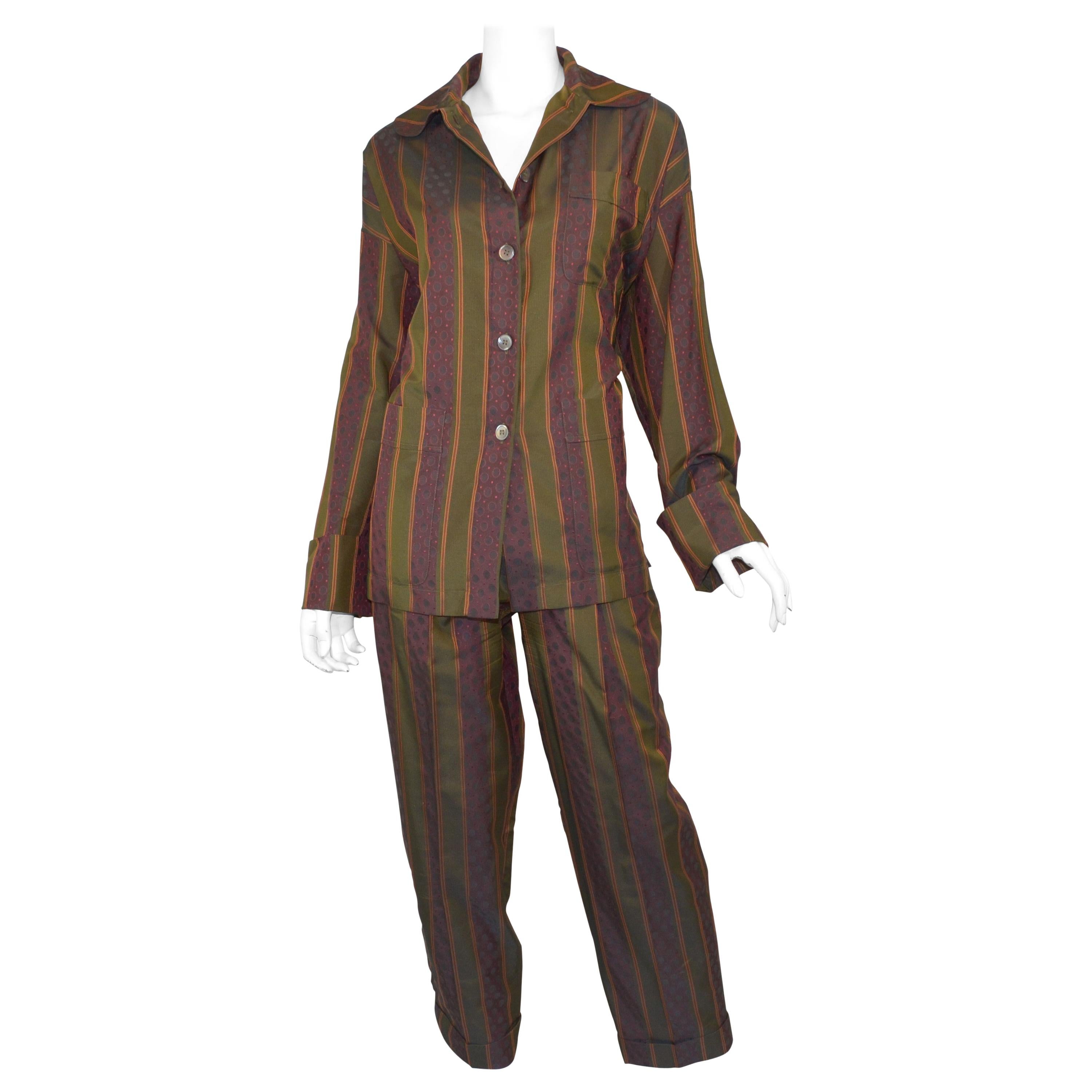 Romeo Gigli Green Sleepwear Pants Suit