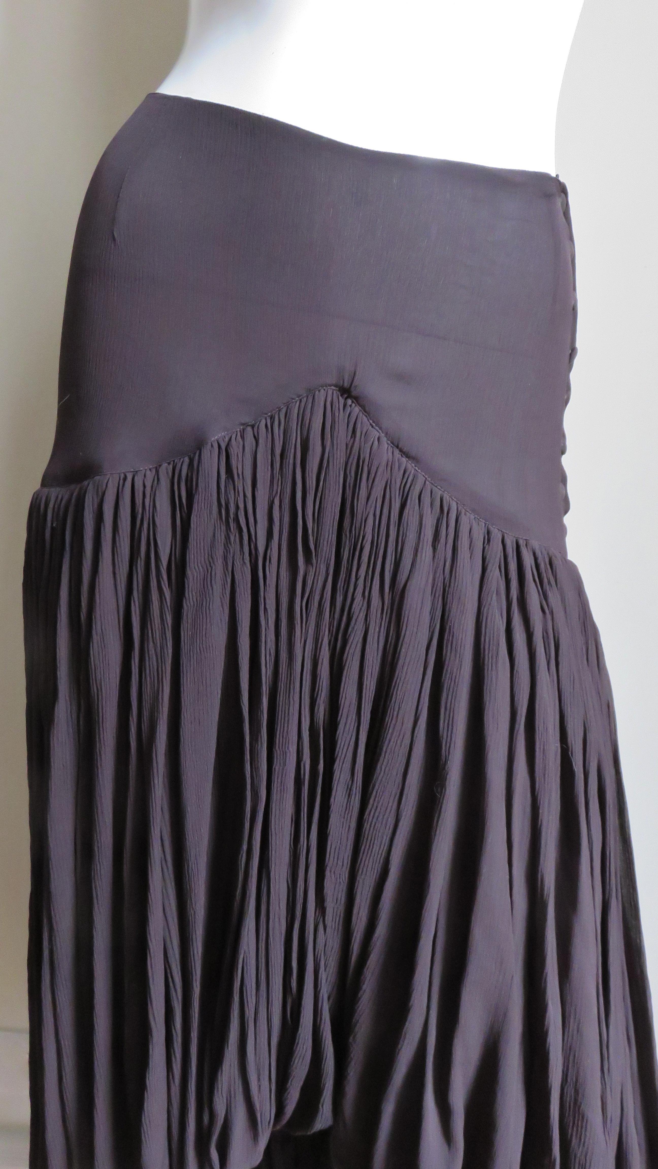 Romeo Gigli Silk High Low Skirt In Good Condition In Water Mill, NY