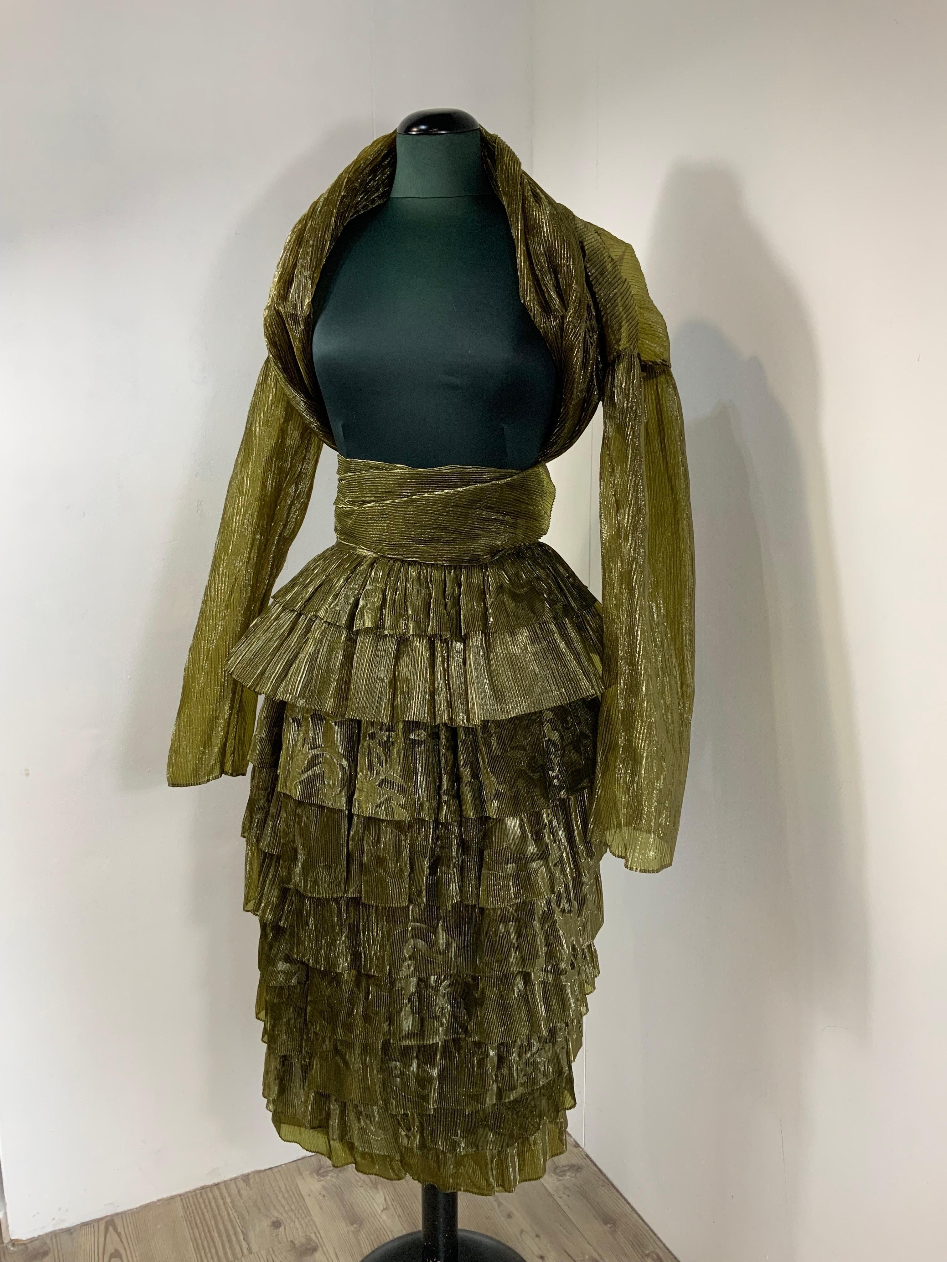 Women's or Men's Romeo Gigli iconic SS 1990 skirt and top co ord Set