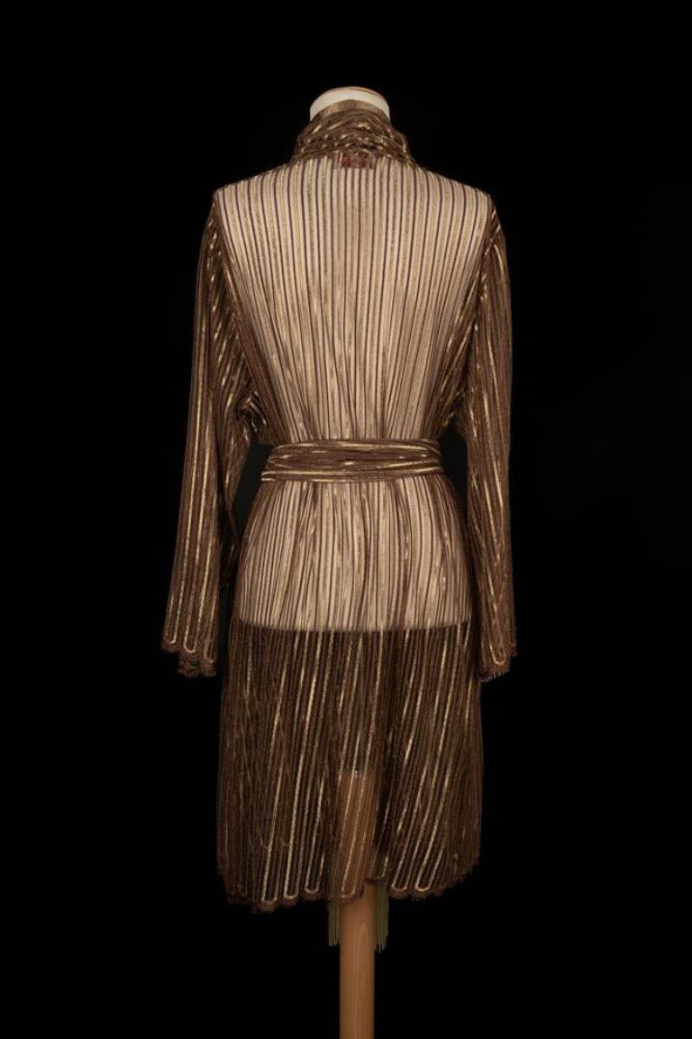 Marrone Romeo Gigli Cappotto con apertura frontale, 1990 circa in vendita