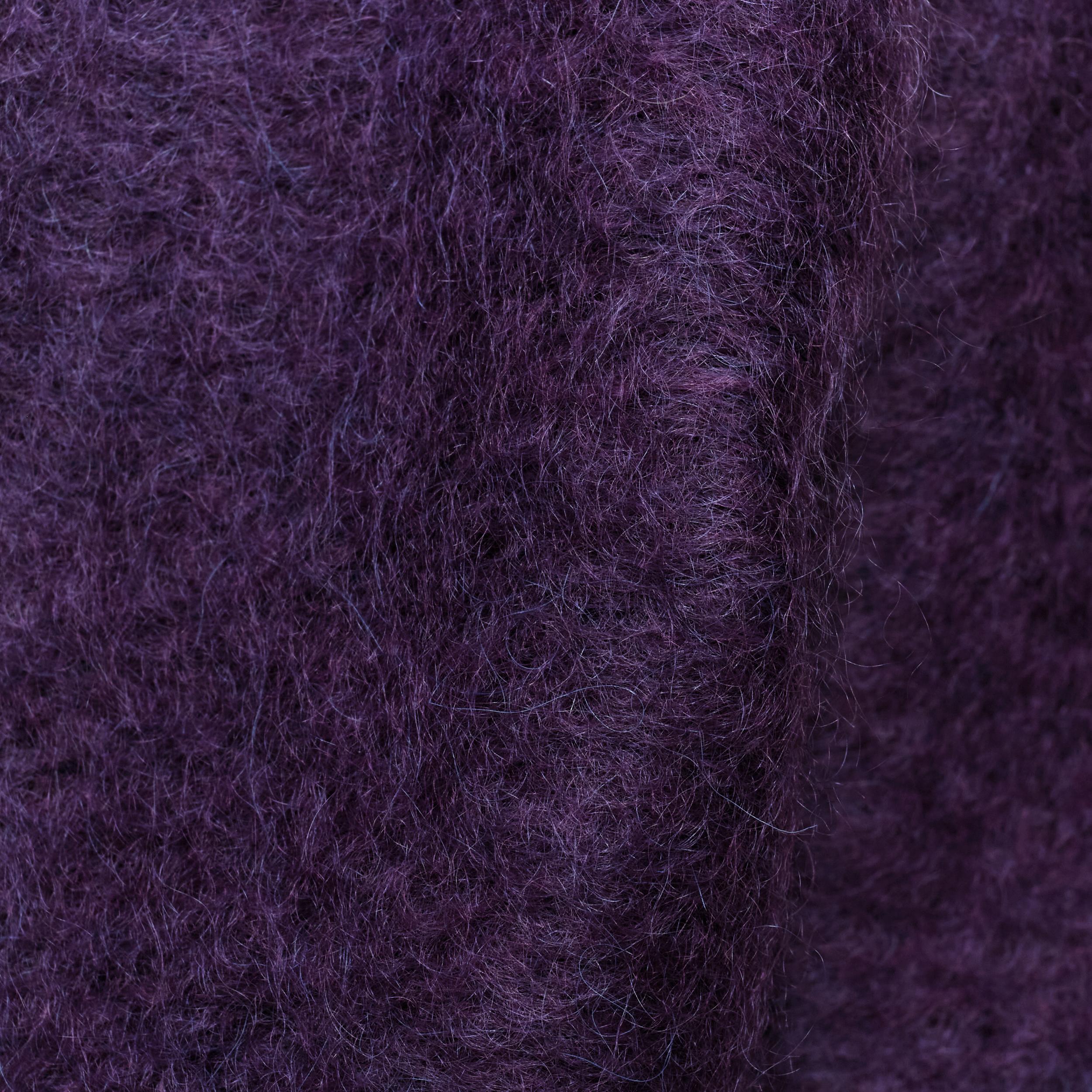ROMEO GIGLI JOYCE purple fuzzy wool blend double berasted cocoon coat FR36 S 3