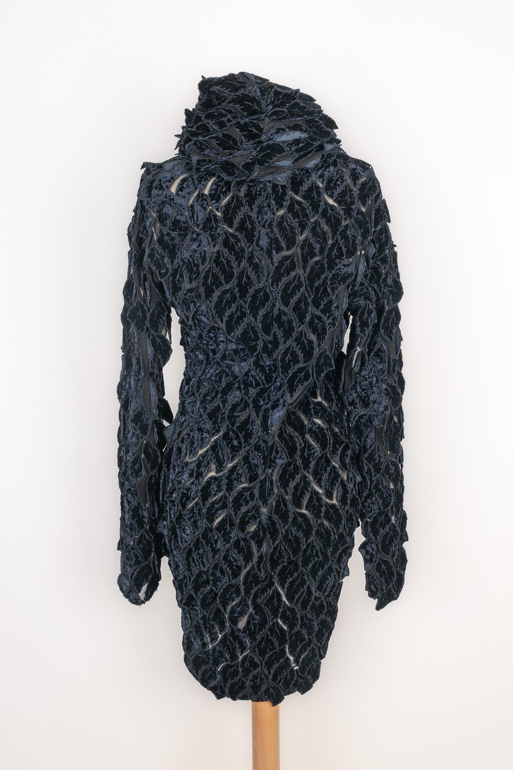 Black Romeo Gigli Long Silk Velvet Cardigan For Sale