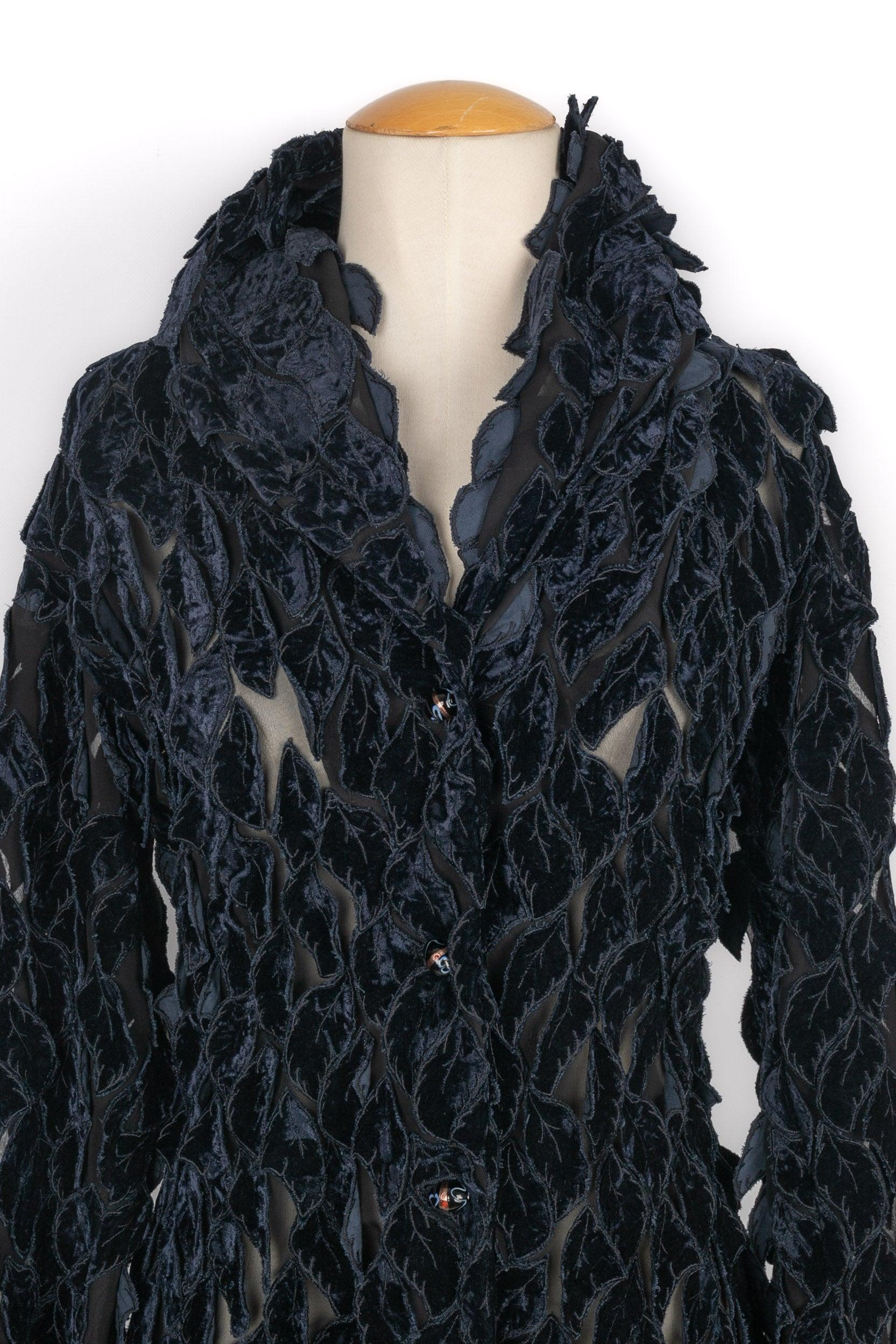 Women's Romeo Gigli Long Silk Velvet Cardigan For Sale