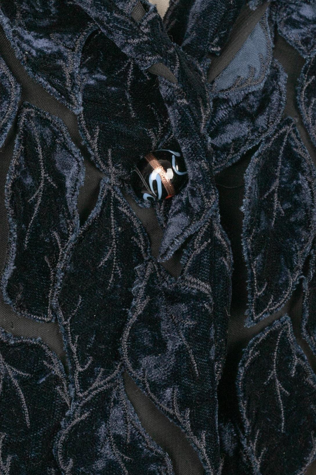 Romeo Gigli Long Silk Velvet Cardigan For Sale 2