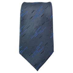 ROMEO GIGLI Navy Blue Textured Silk Blend Tie