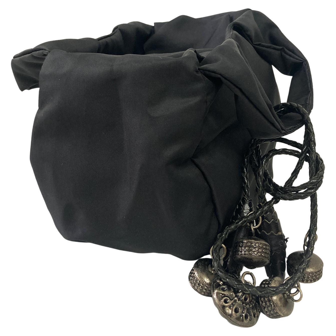 Romeo Gigli Nylon Black Mini Bag With Charms NWT 2000s For Sale 1
