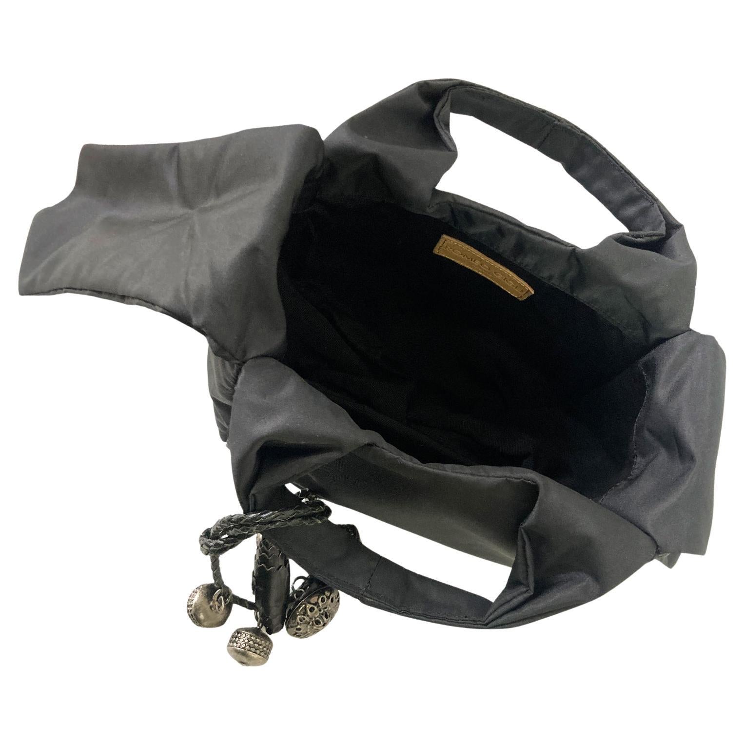Romeo Gigli Nylon Black Mini Bag With Charms NWT 2000s For Sale 2